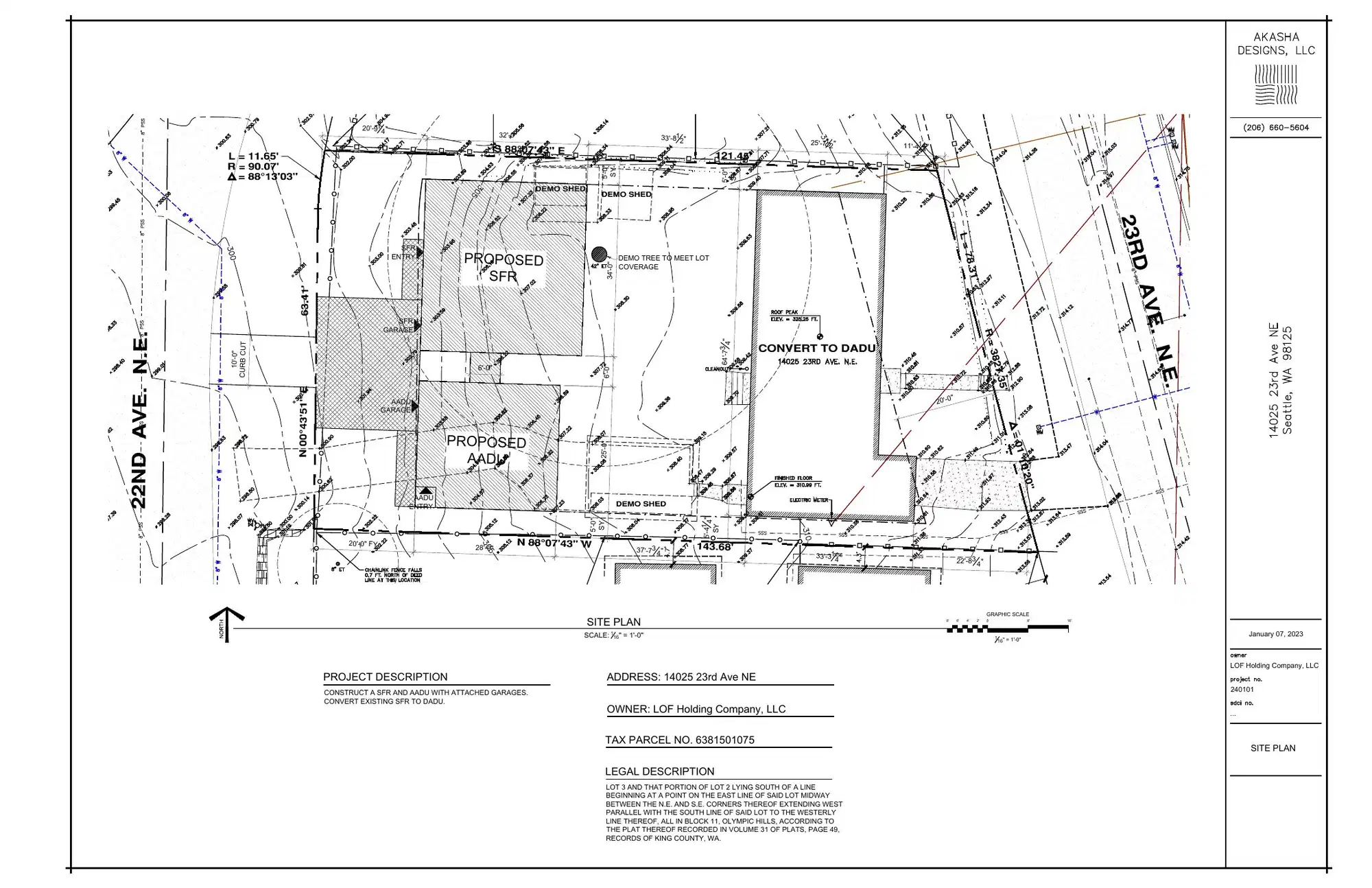Site plan for 13766 22nd Ave NE
