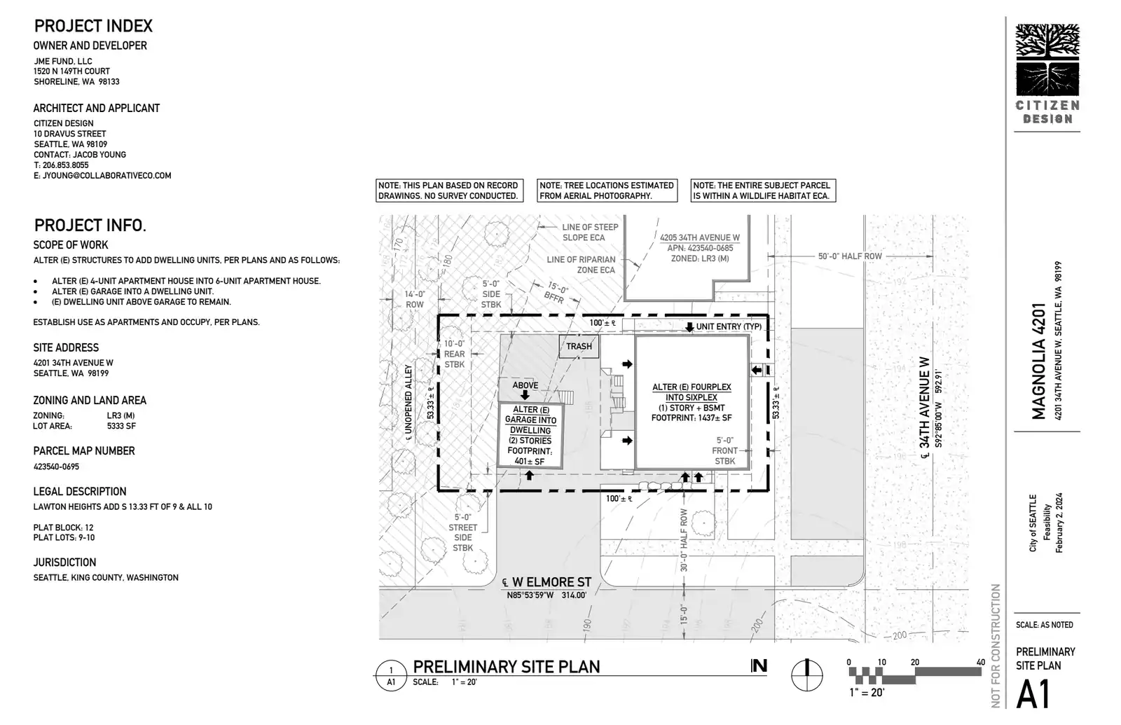 Site plan for 4201 34th Ave W