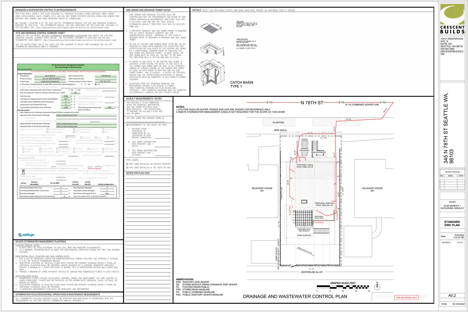 Site plan for 345 N 78th St