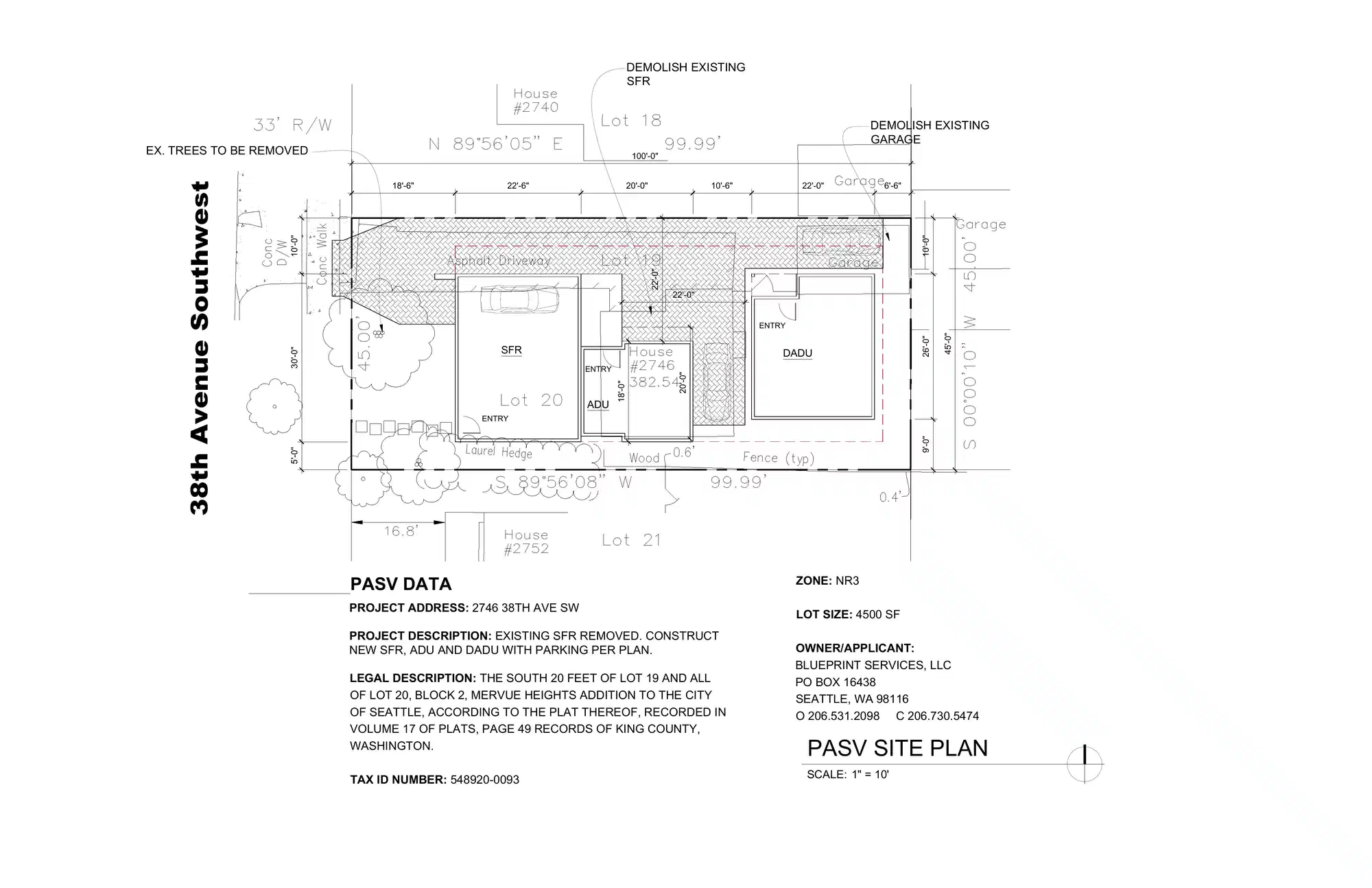 Site plan for 2746 38th Ave SW