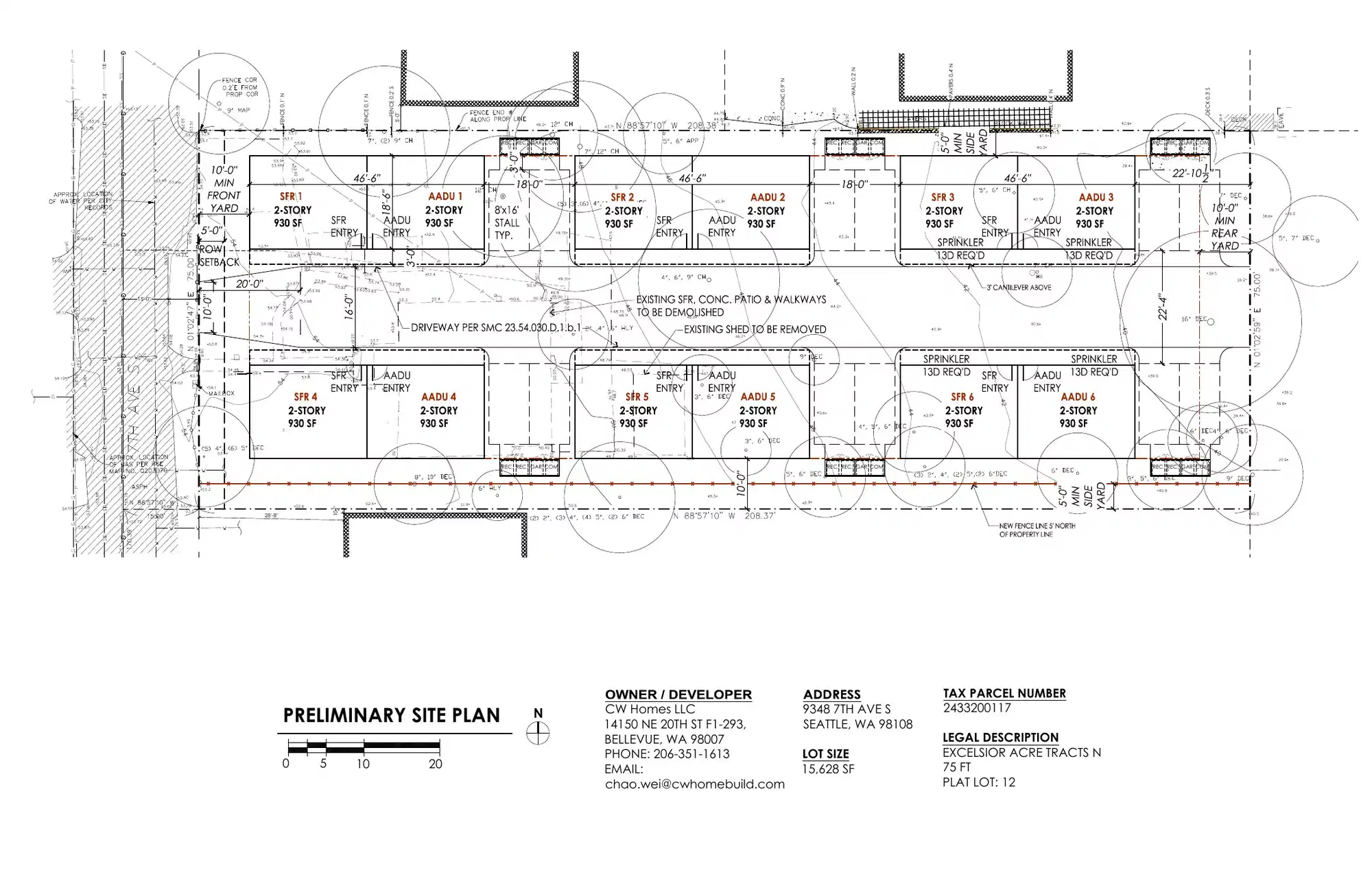 Site plan for 9346 A 7th Ave S