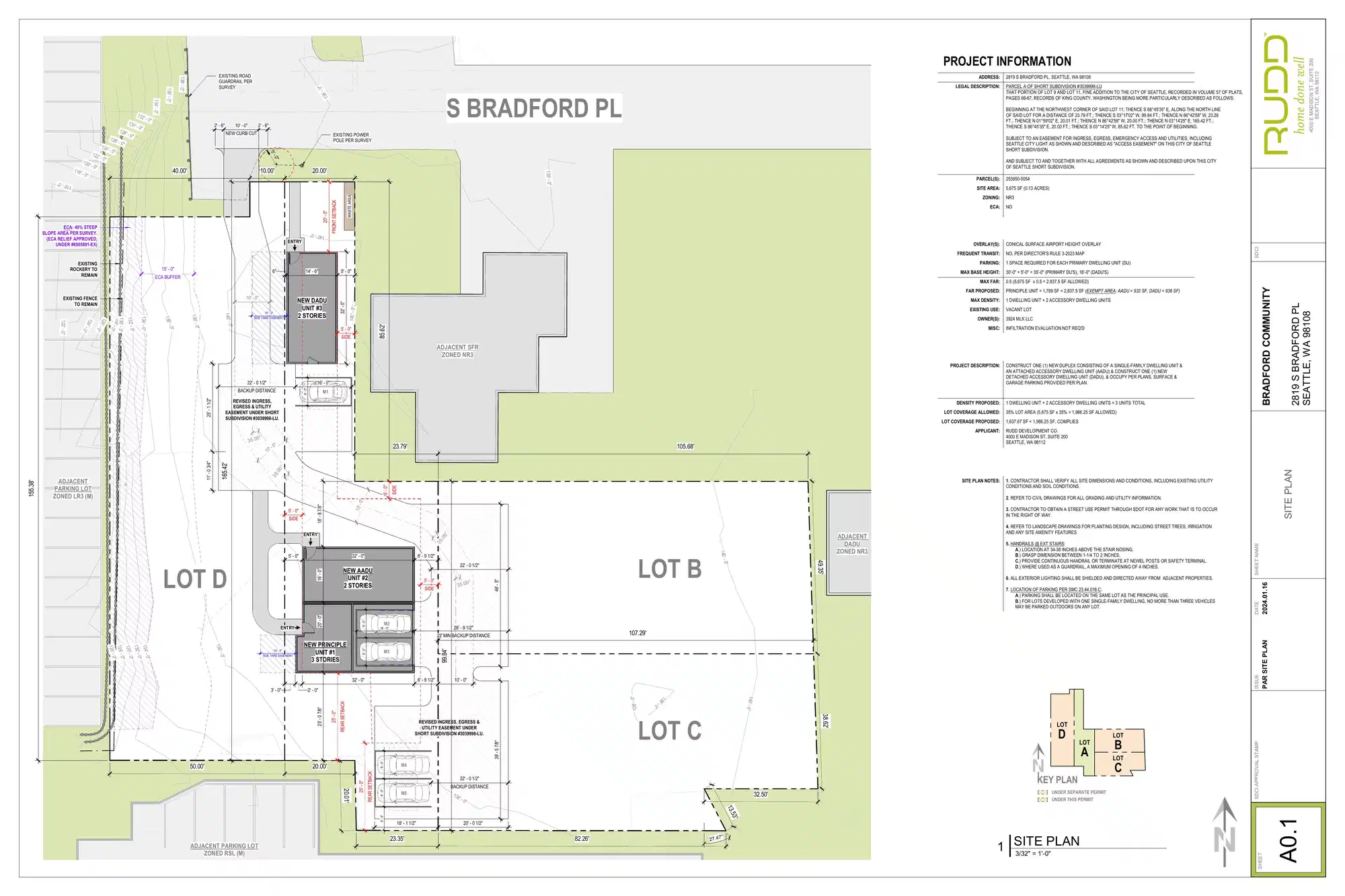Site plan for 2817 S Bradford Pl