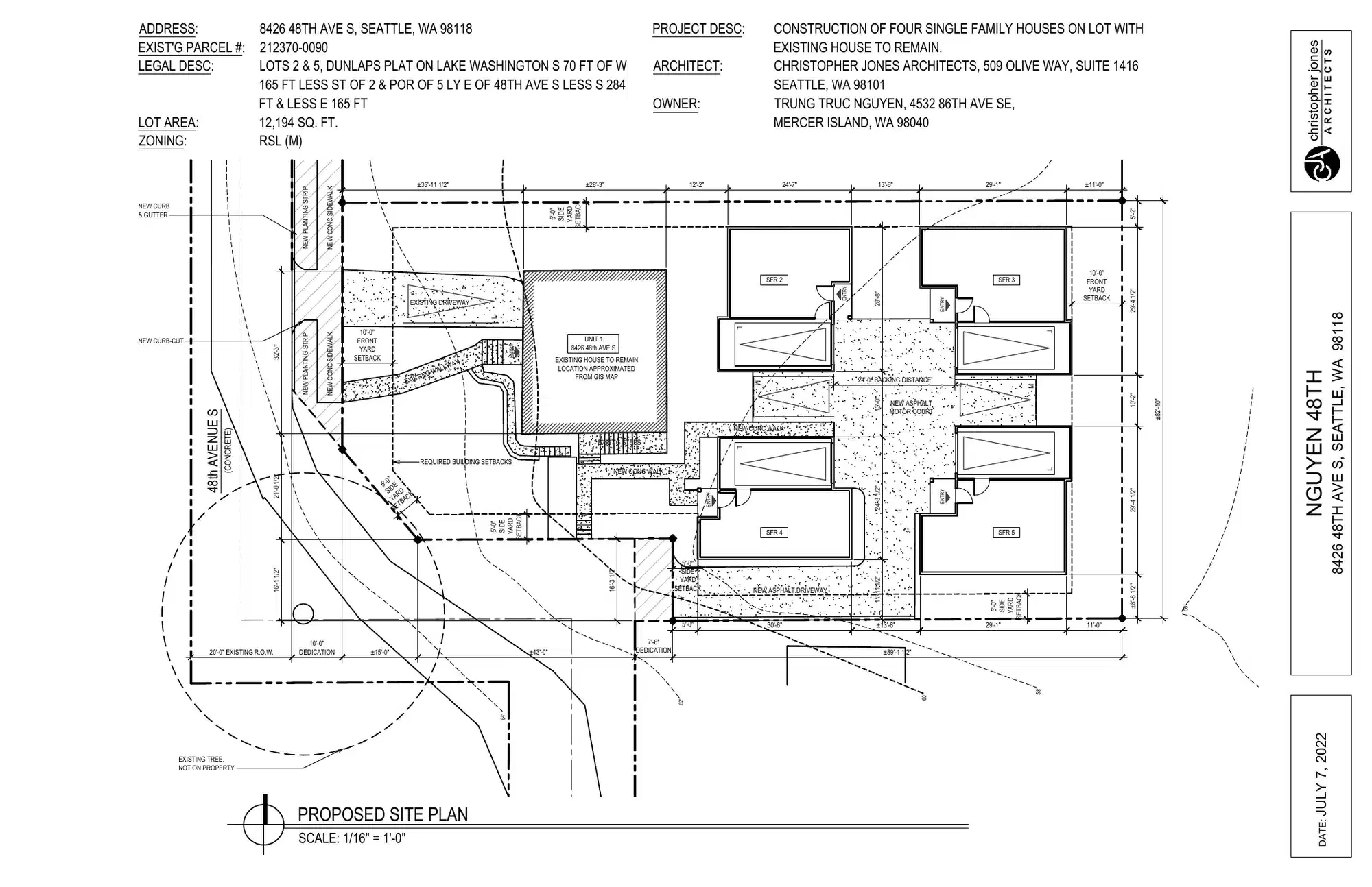 Site plan for 8428 D 48th Ave S