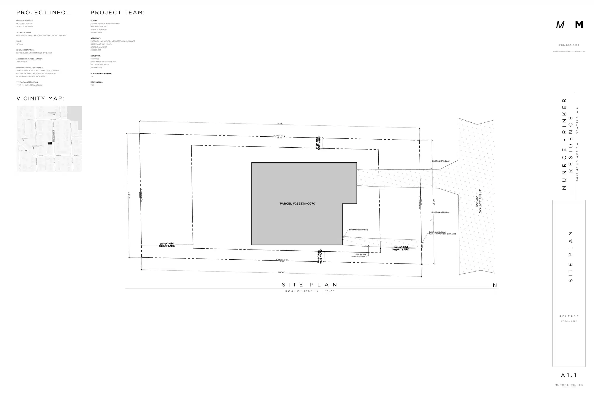 Site plan for 9641 42nd Ave SW