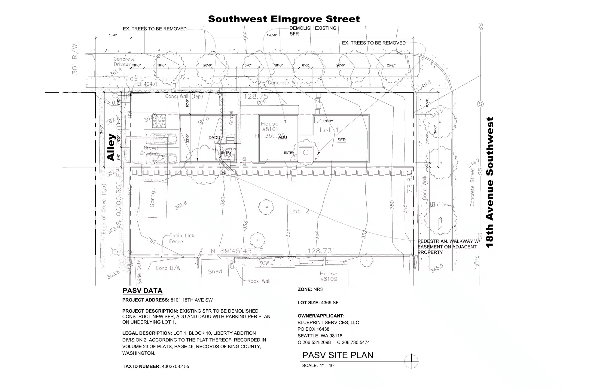 Site plan for 1803 SW Elmgrove St