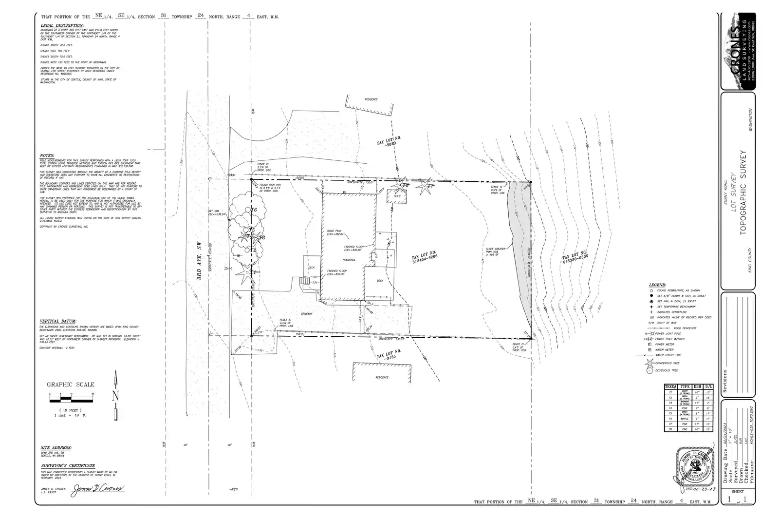 Site plan for 9042 3rd Ave SW