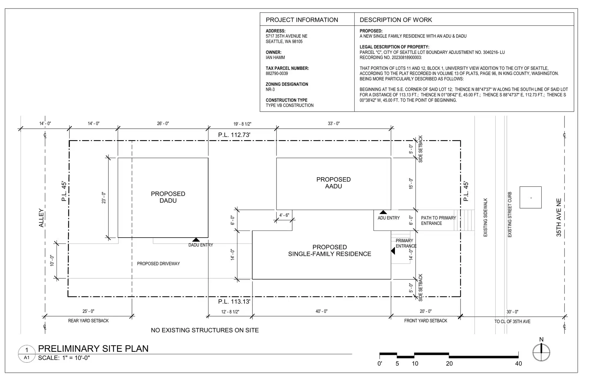 Site plan for 5717 35th Ave NE
