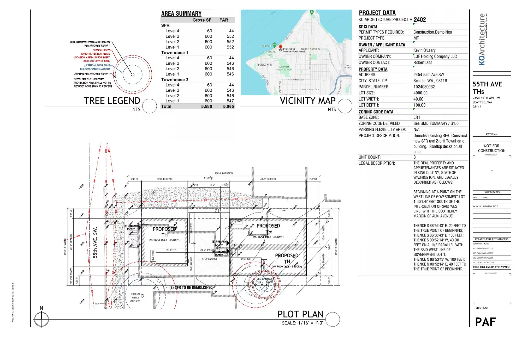 Site plan for 2456 55th Ave SW