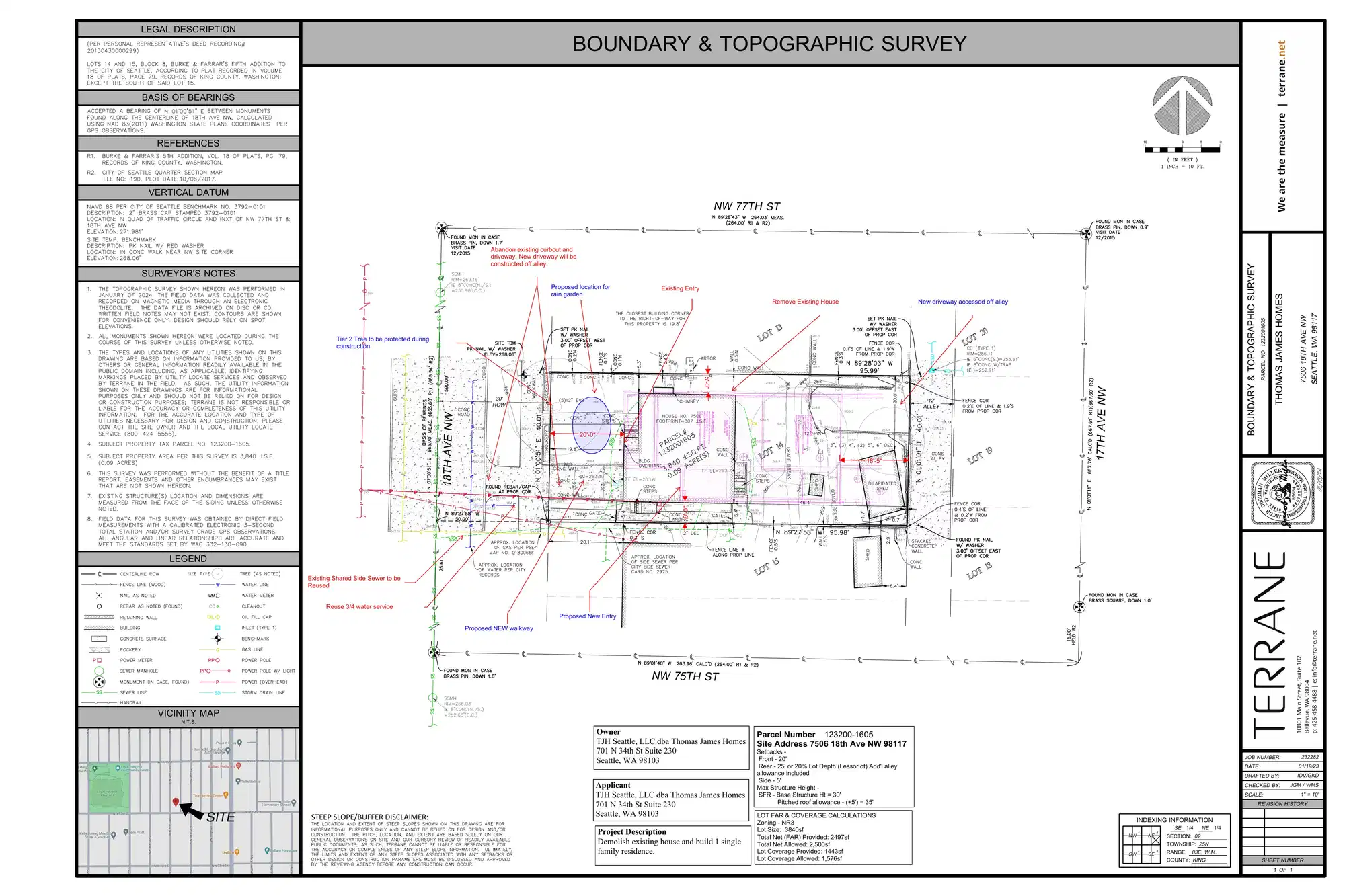 Site plan for 7506 18th Ave NW