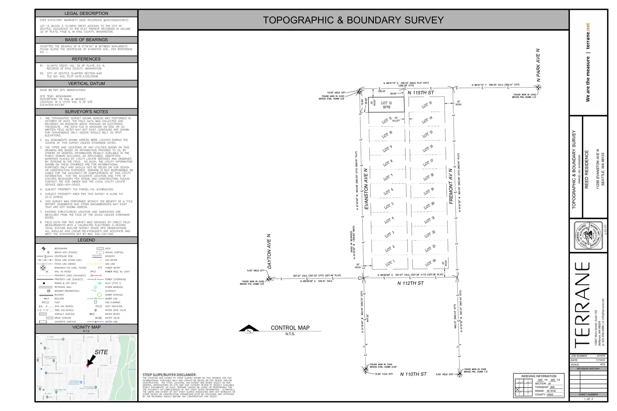 Site plan for 11256 Evanston Ave N