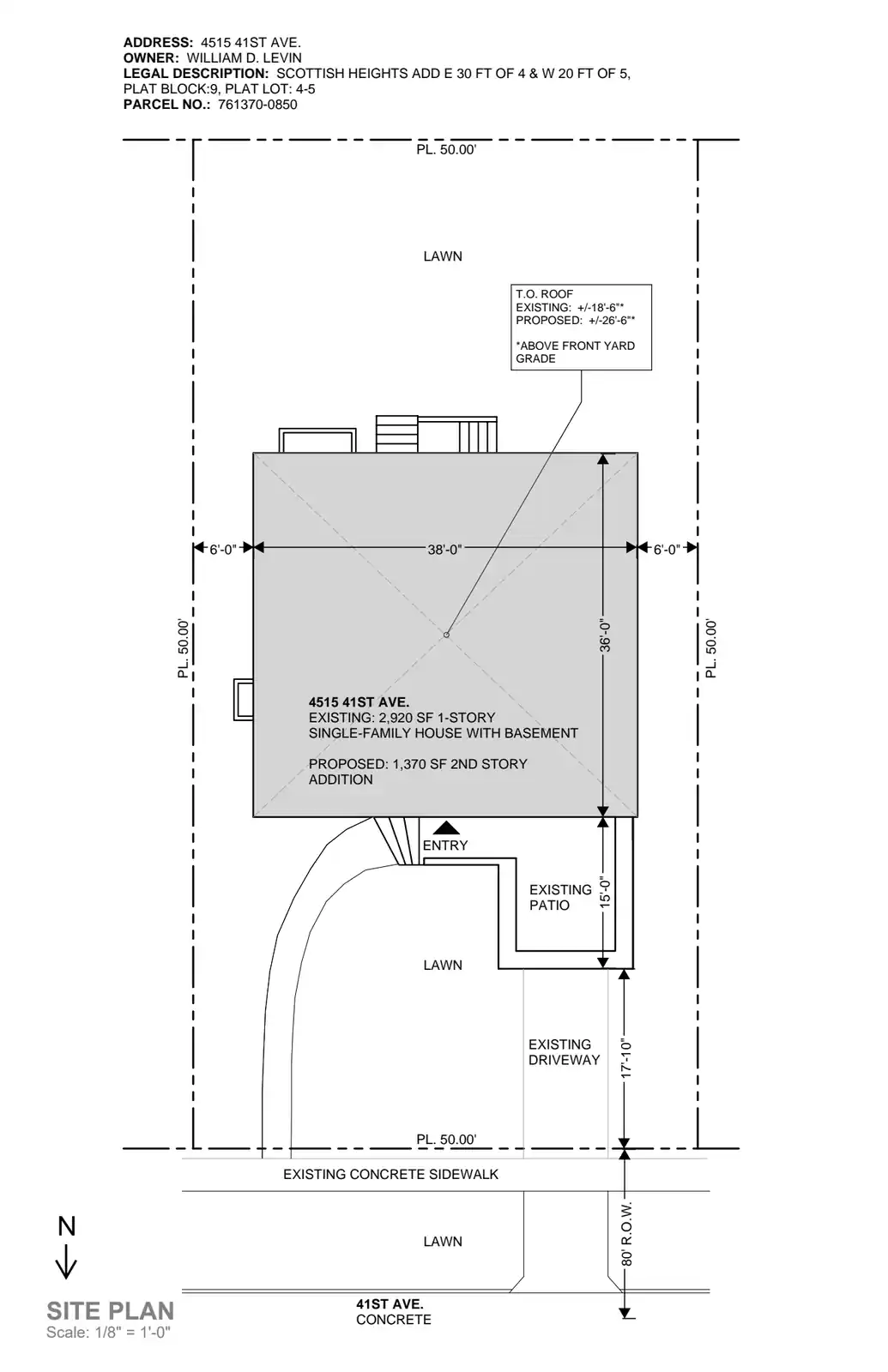 Site plan for 4515 NE 41st St