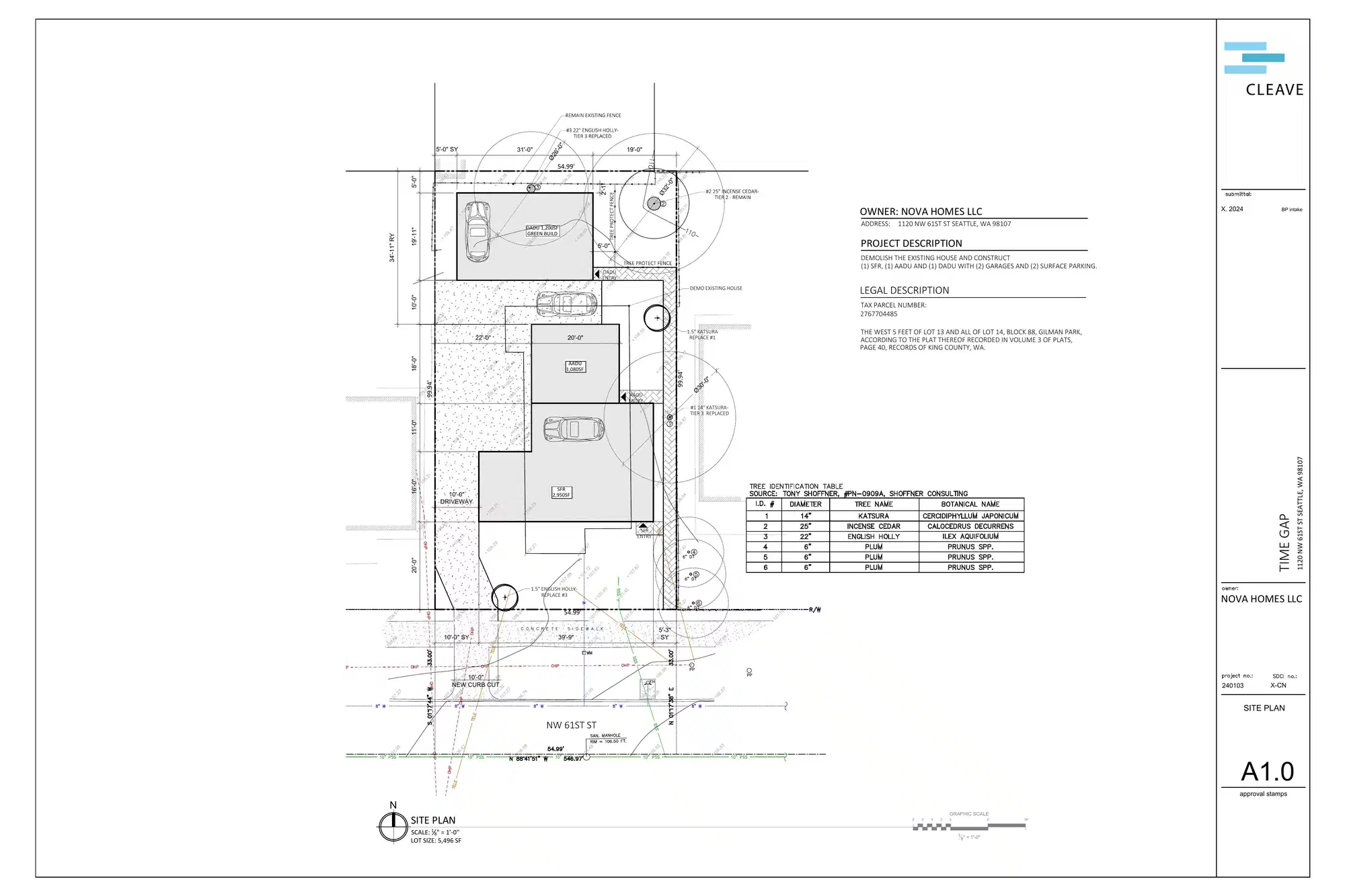Site plan for 1120 NW 61st St