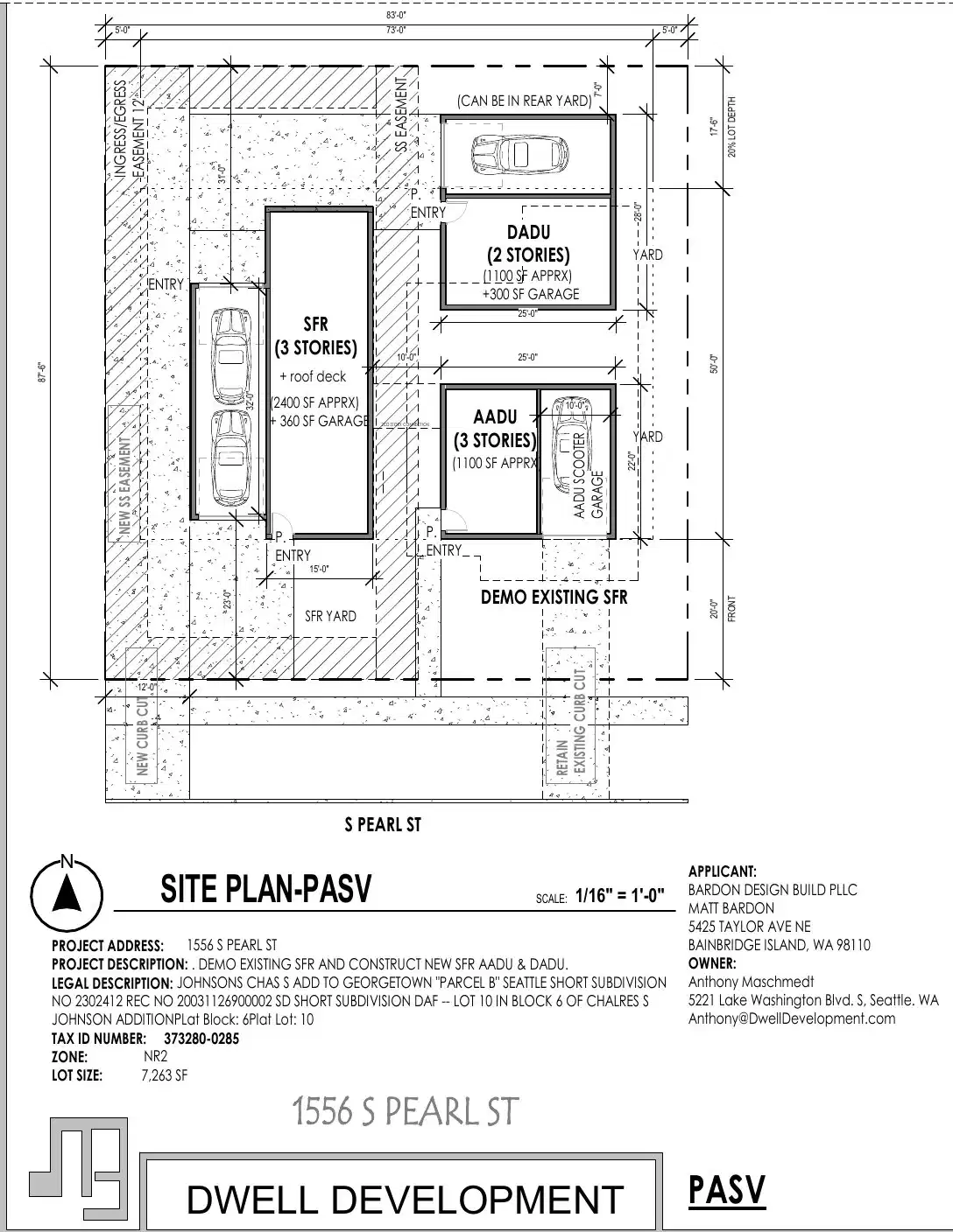 Site plan for 1556 S Pearl St