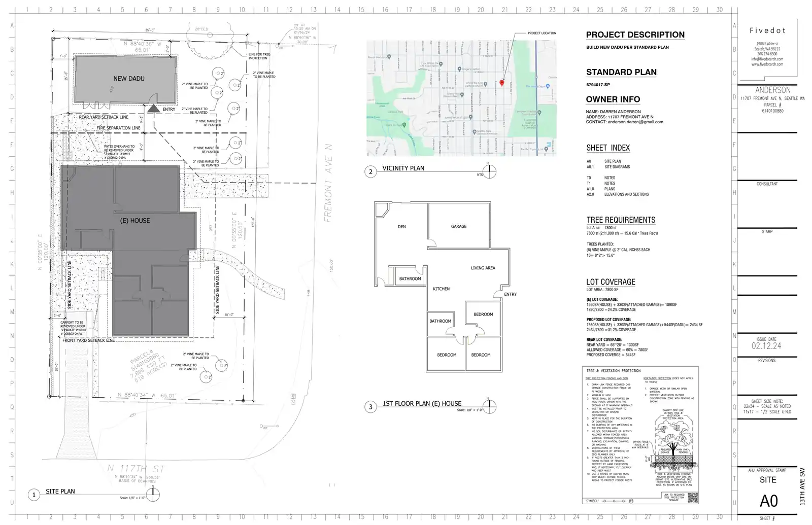 Site plan for 11709 Fremont Ave N