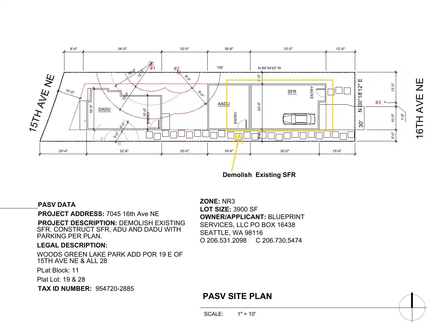 Site plan for 7045 16th Ave NE