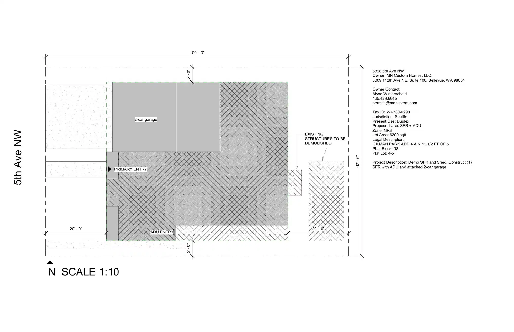 Site plan for 5828 5th Ave NW