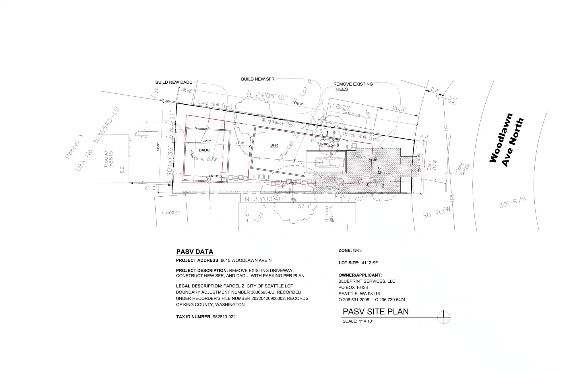 Site plan for 6615 Woodlawn Ave N