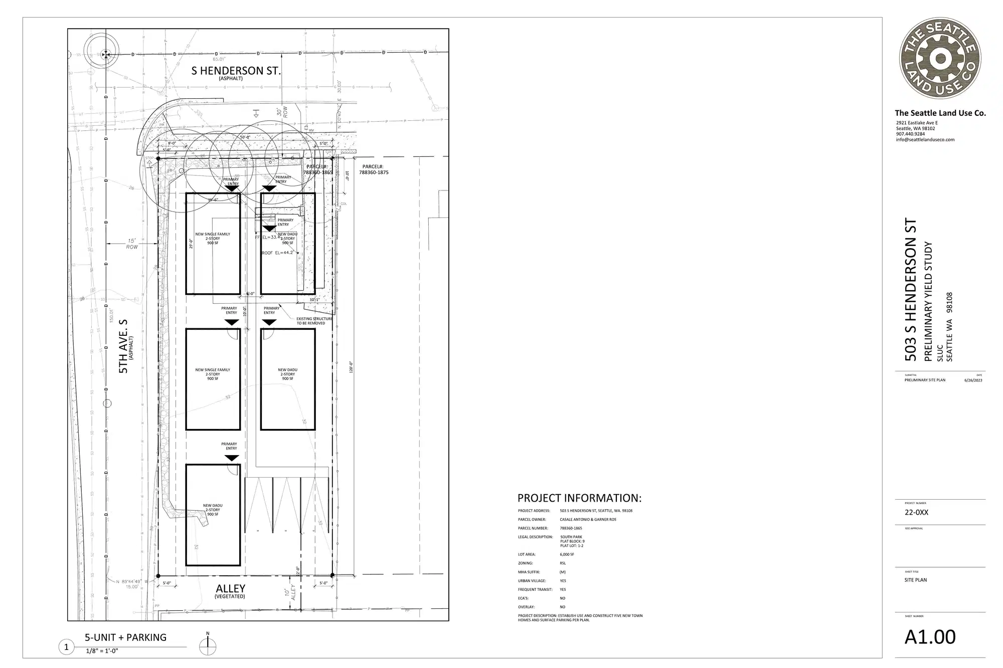 Site plan for 9008 5th Ave S