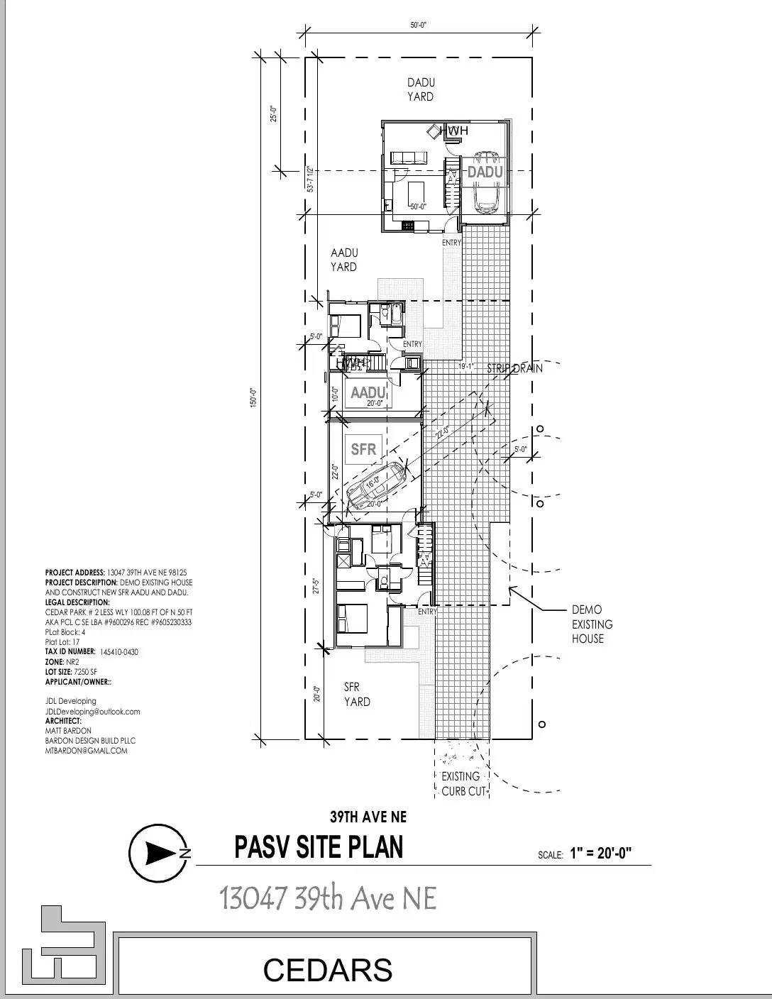 Site plan for 13047 A 39th Ave NE