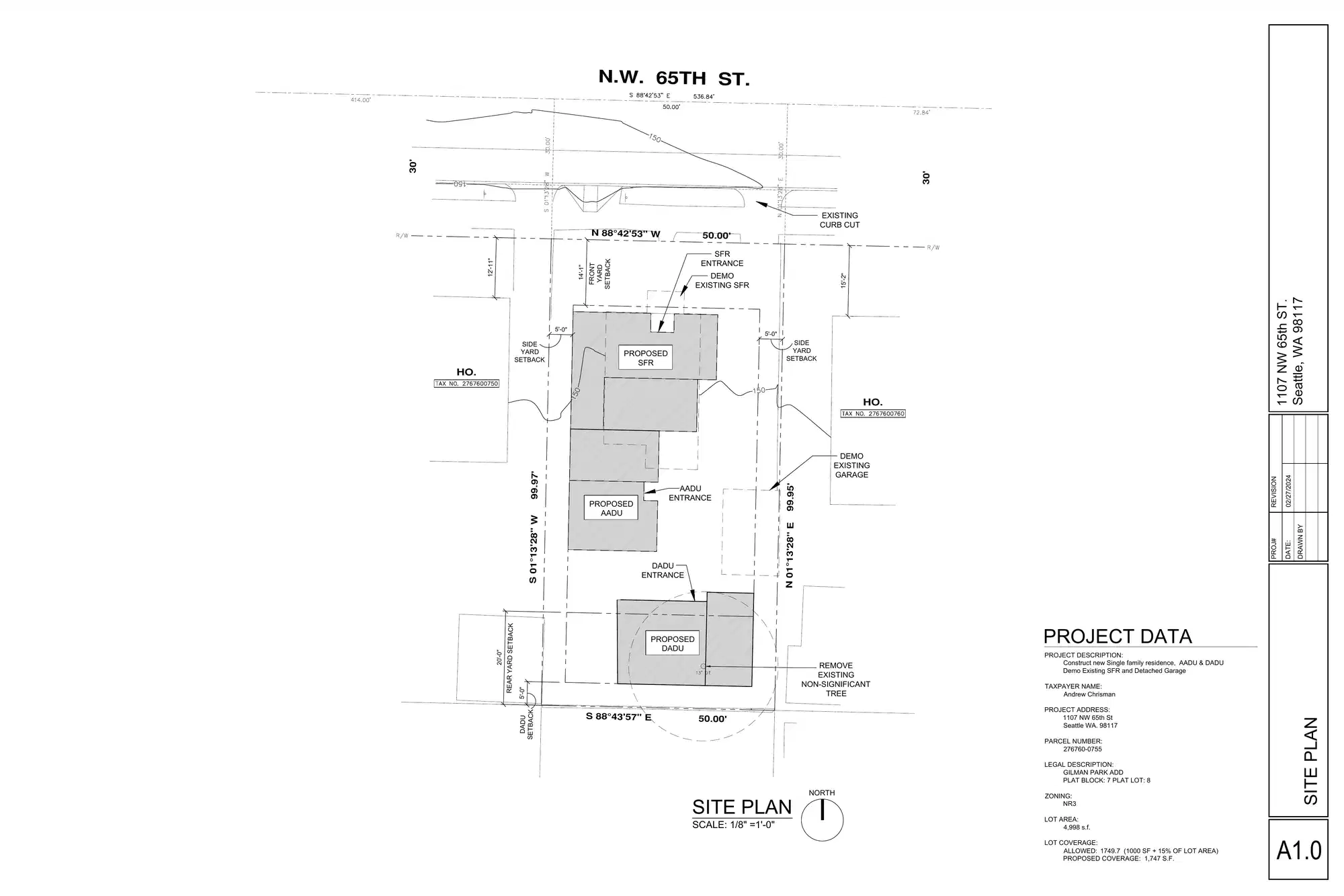 Site plan for 1111 NW 65th St