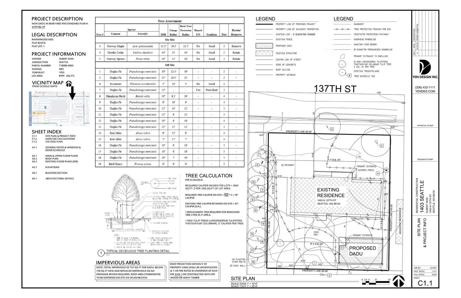 Site plan for 1403 N 137th St
