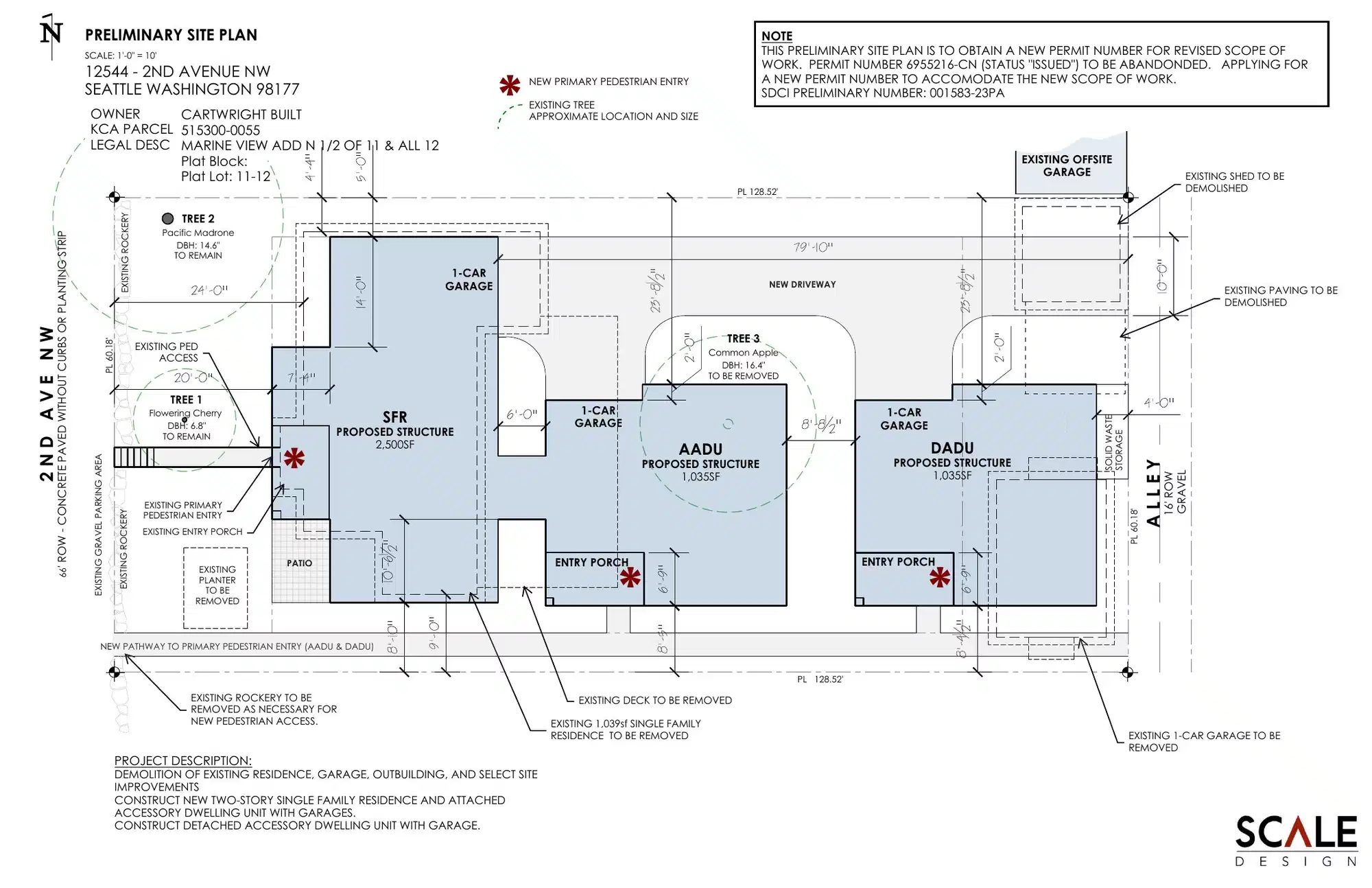 Site plan for 12544 2nd Ave NW
