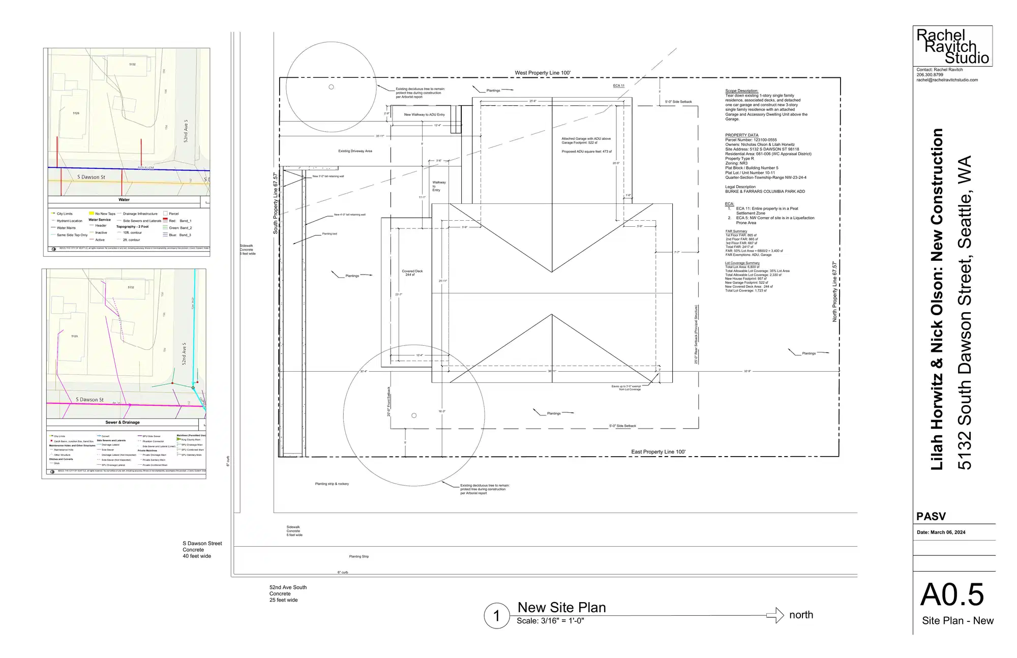 Site plan for 5132 S Dawson St
