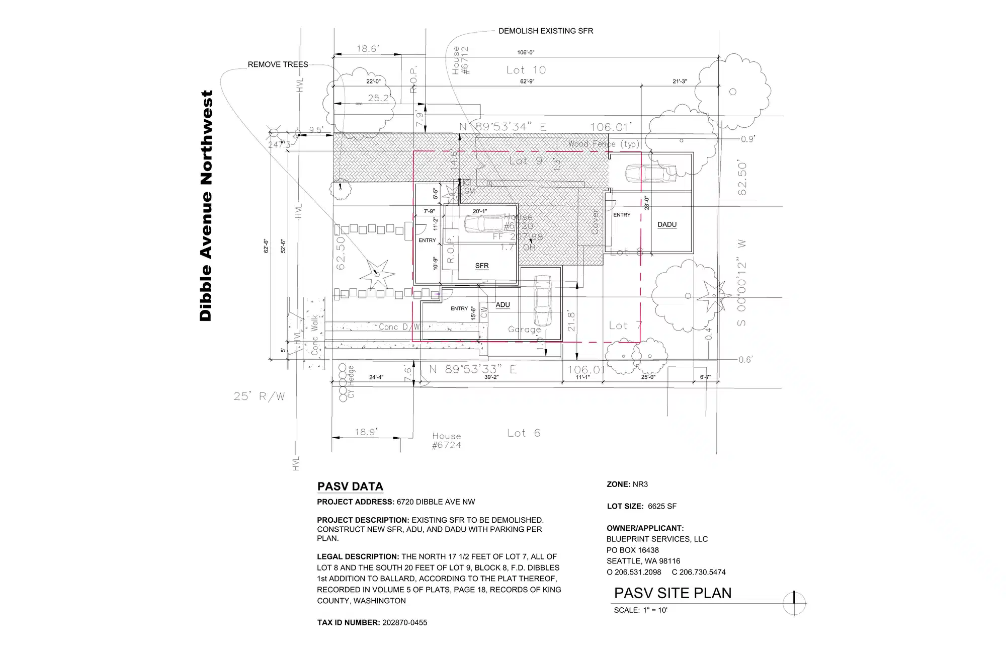 Site plan for 6720 Dibble Ave NW