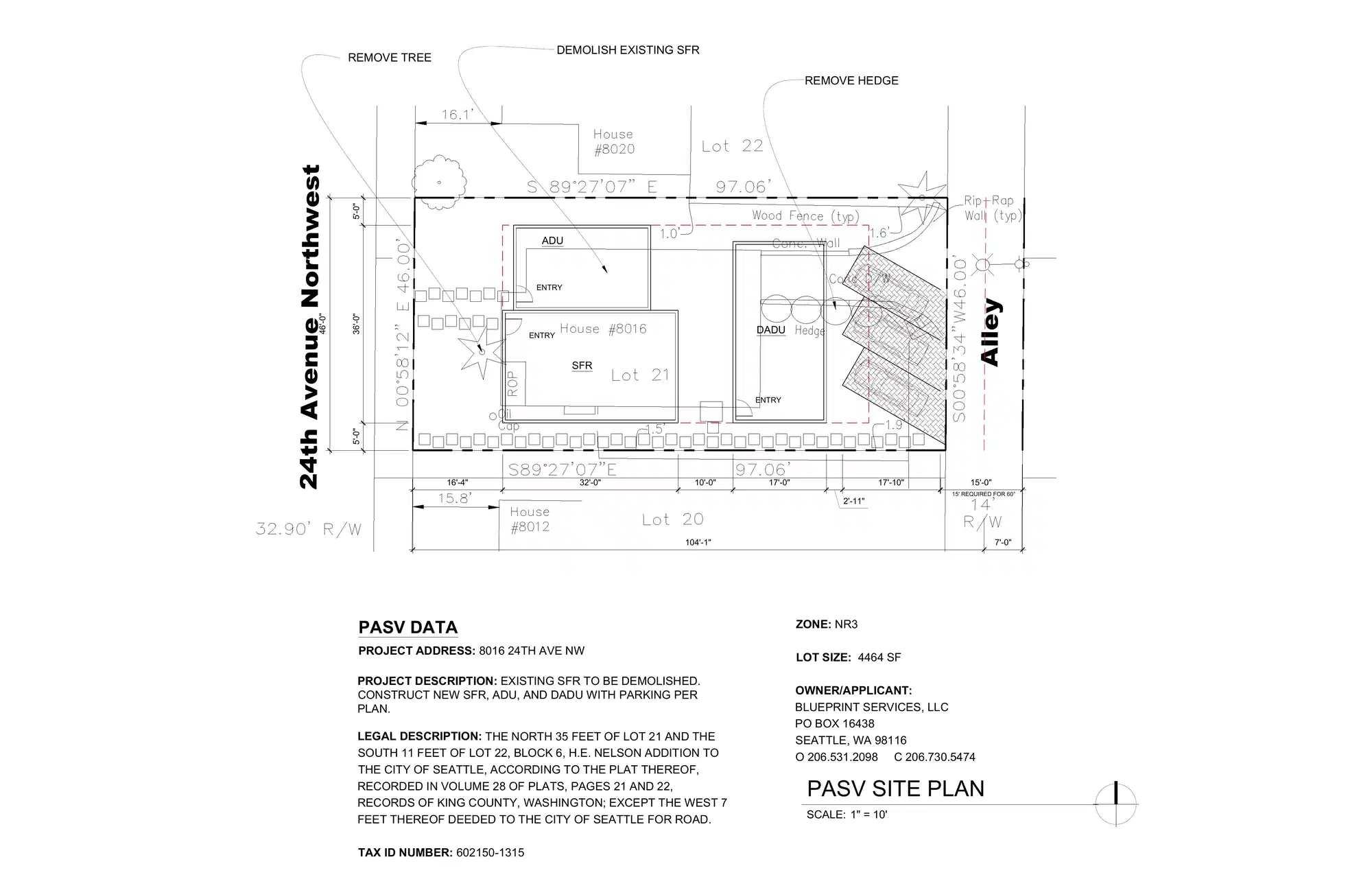 Site plan for 8018 A 24th Ave NW