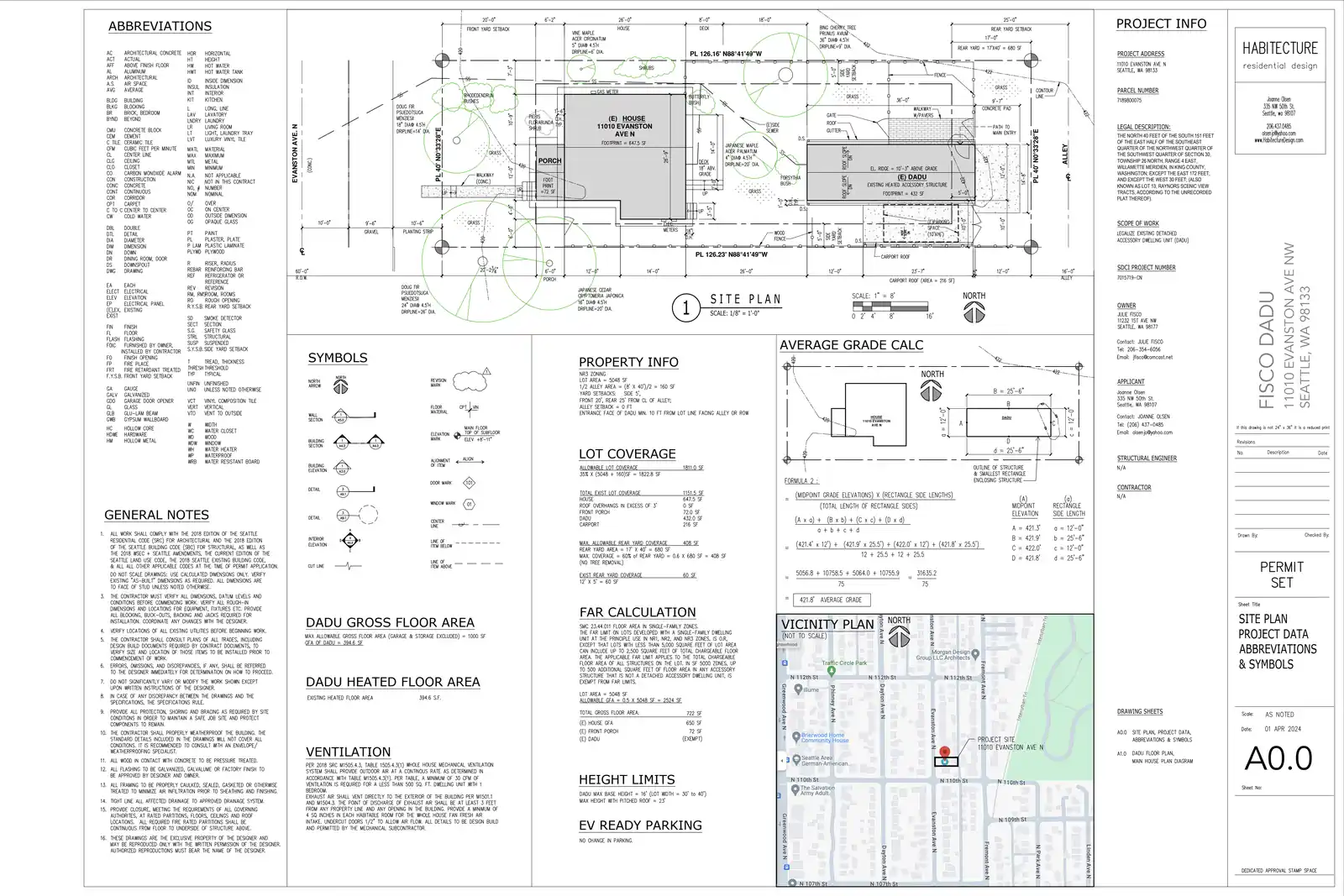 Site plan for 11010 B Evanston Ave N