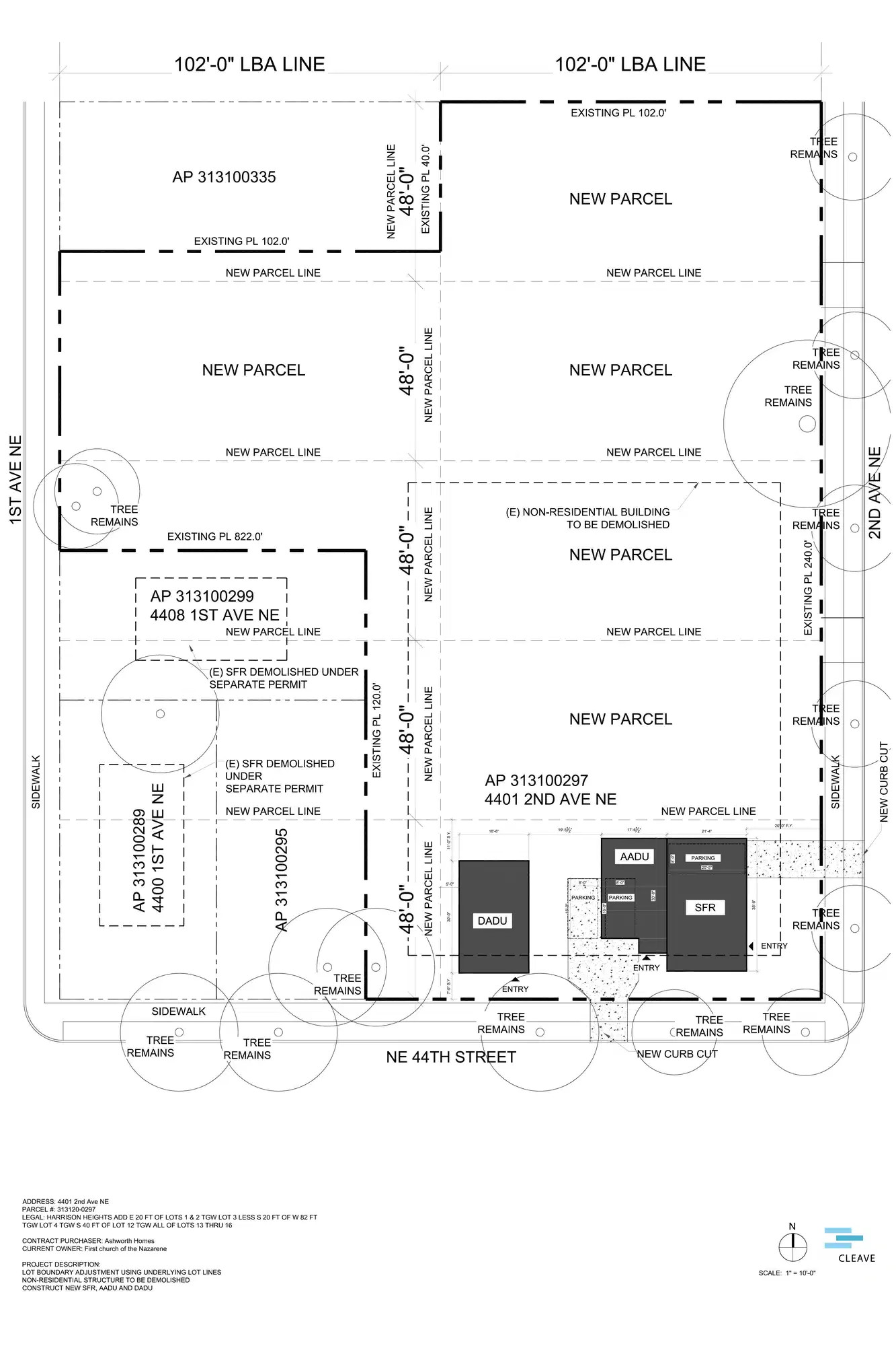 Site plan for 110 NE 44th St