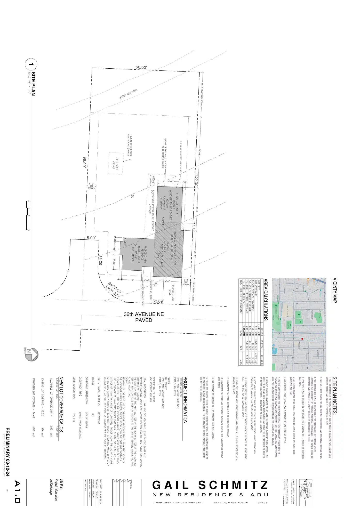 Site plan for 11029 36th Ave NE