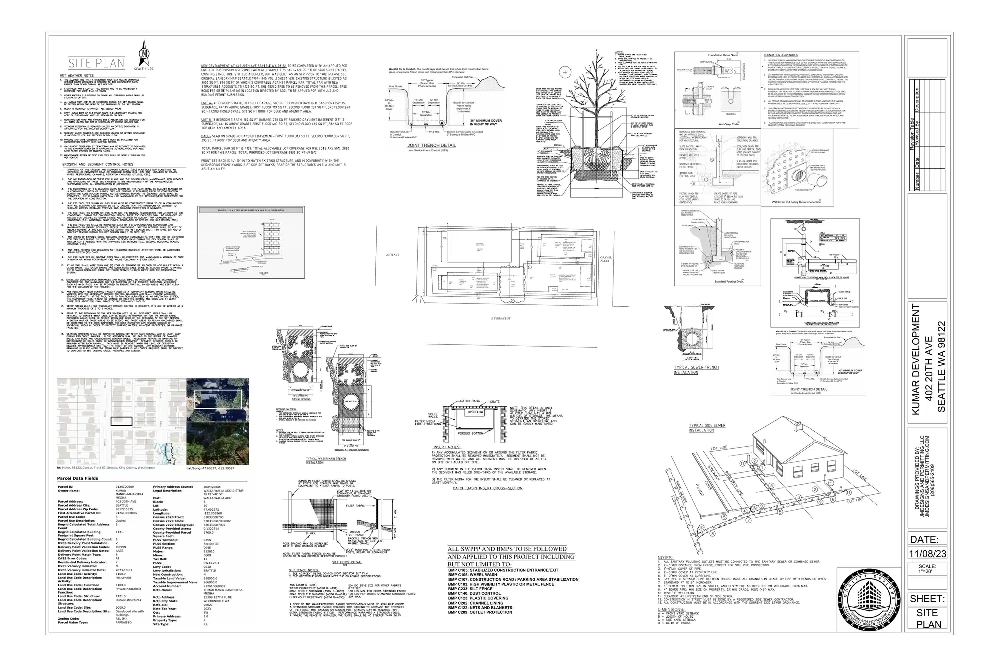 Site plan for 402 20th Ave
