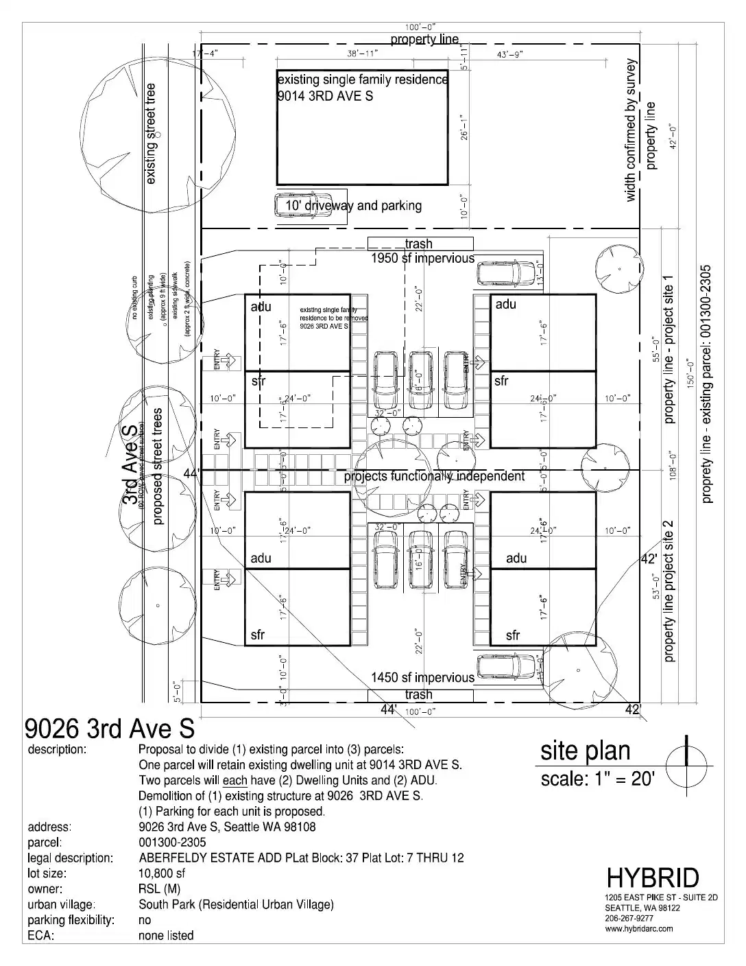 Site plan for 9022 A 3rd Ave S
