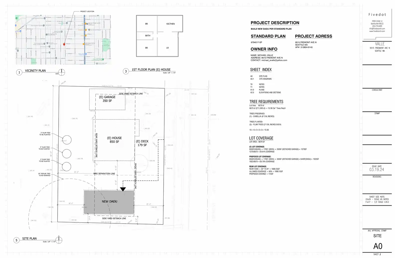Site plan for 9513 Fremont Ave N