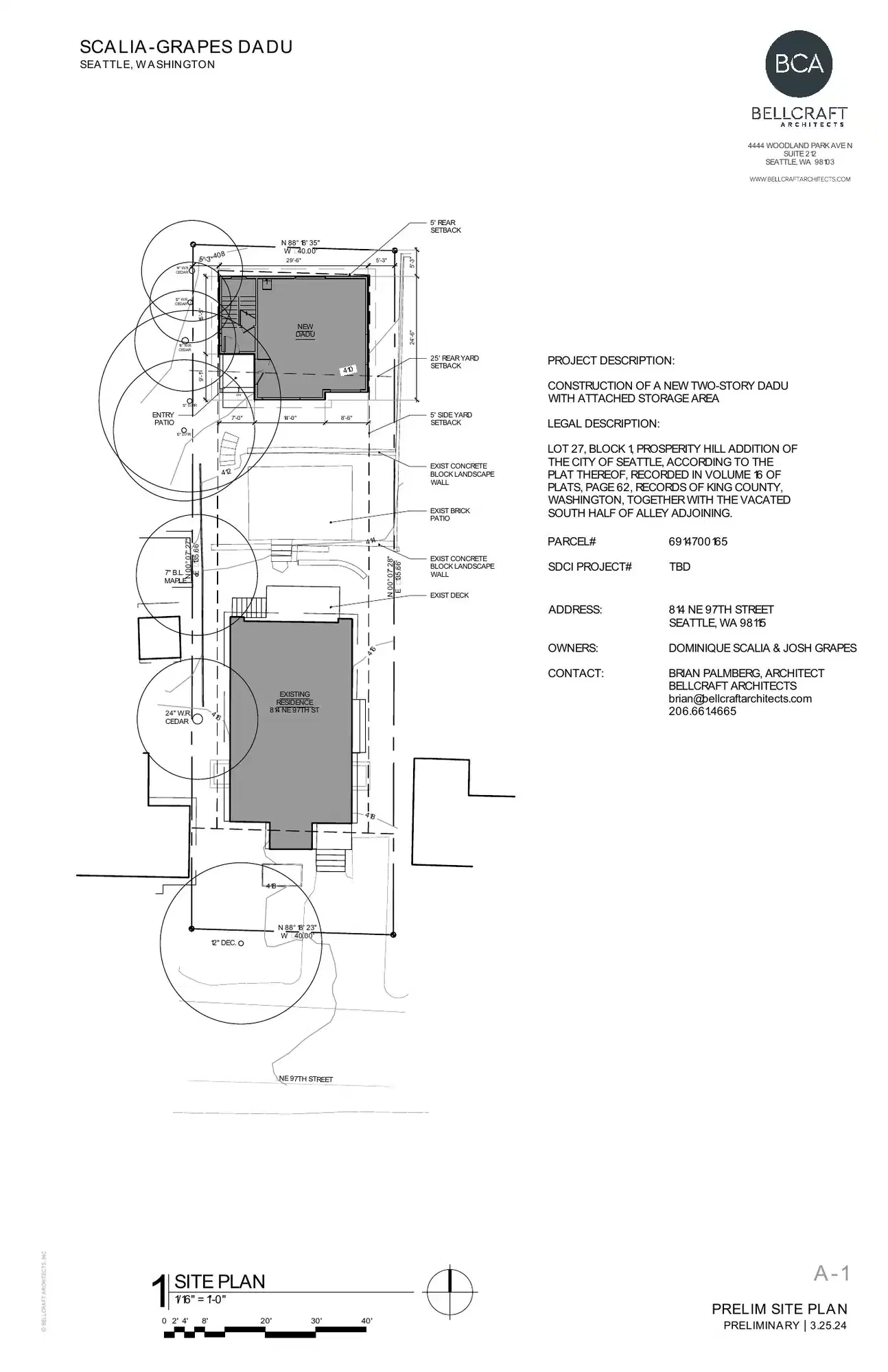 Site plan for 814 B NE 97th St