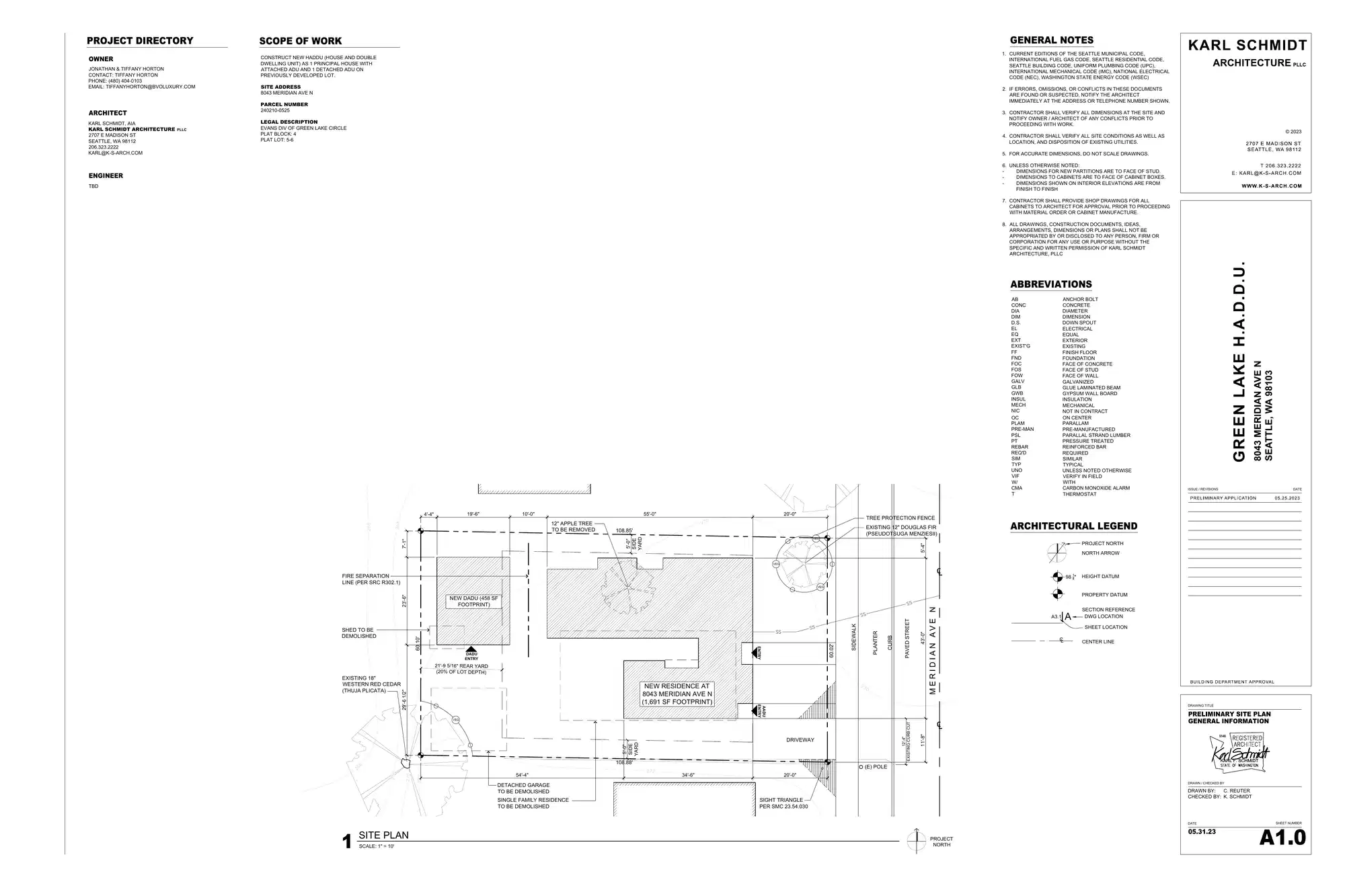 Site plan for 8047 Meridian Ave N