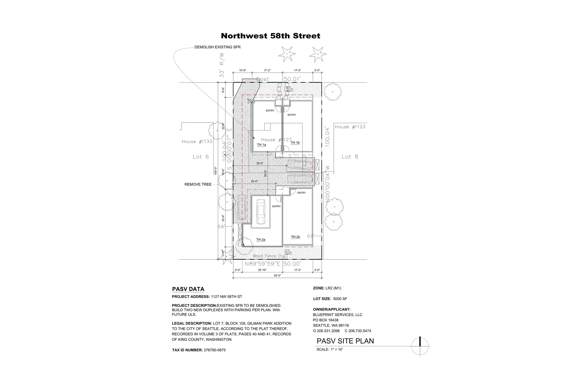 Site plan for 1127 NW 58th St