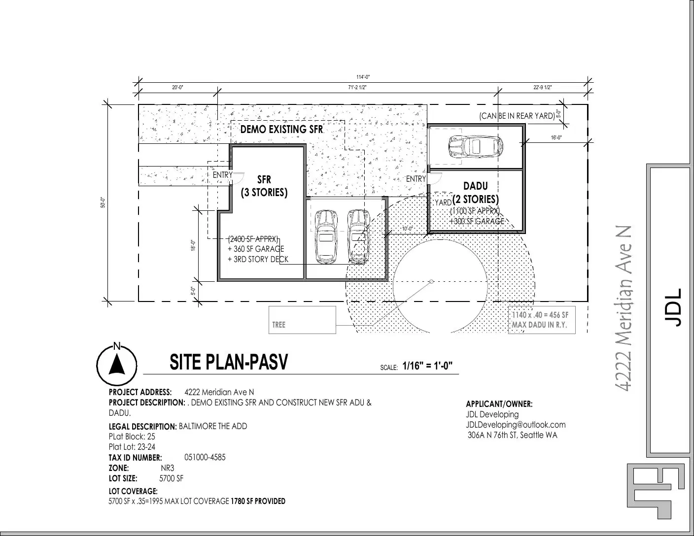 Site plan for 4222 Meridian Ave N