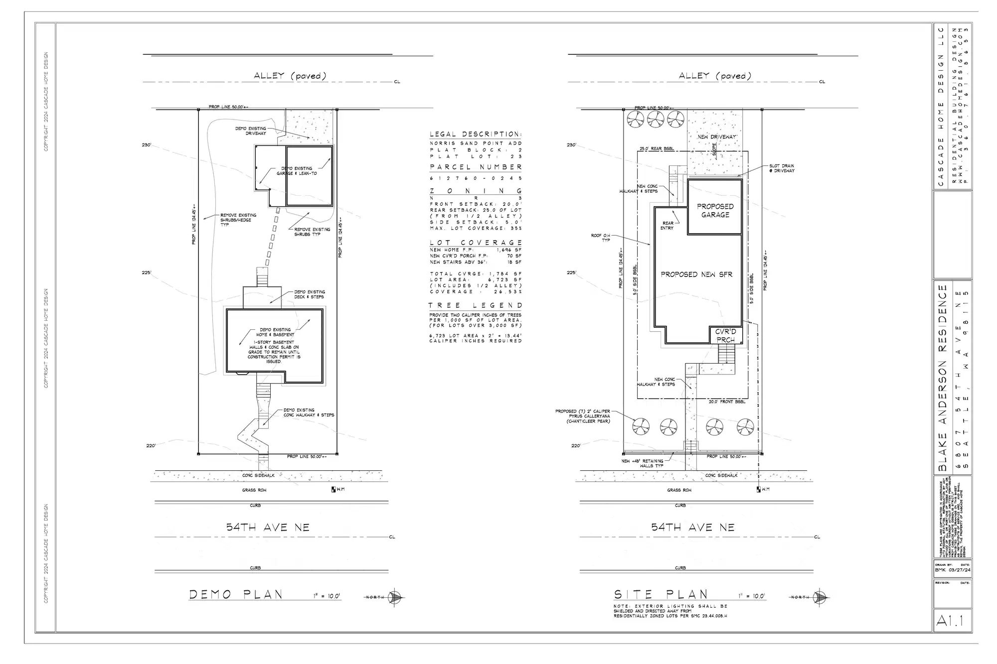 Site plan for 6807 54th Ave NE