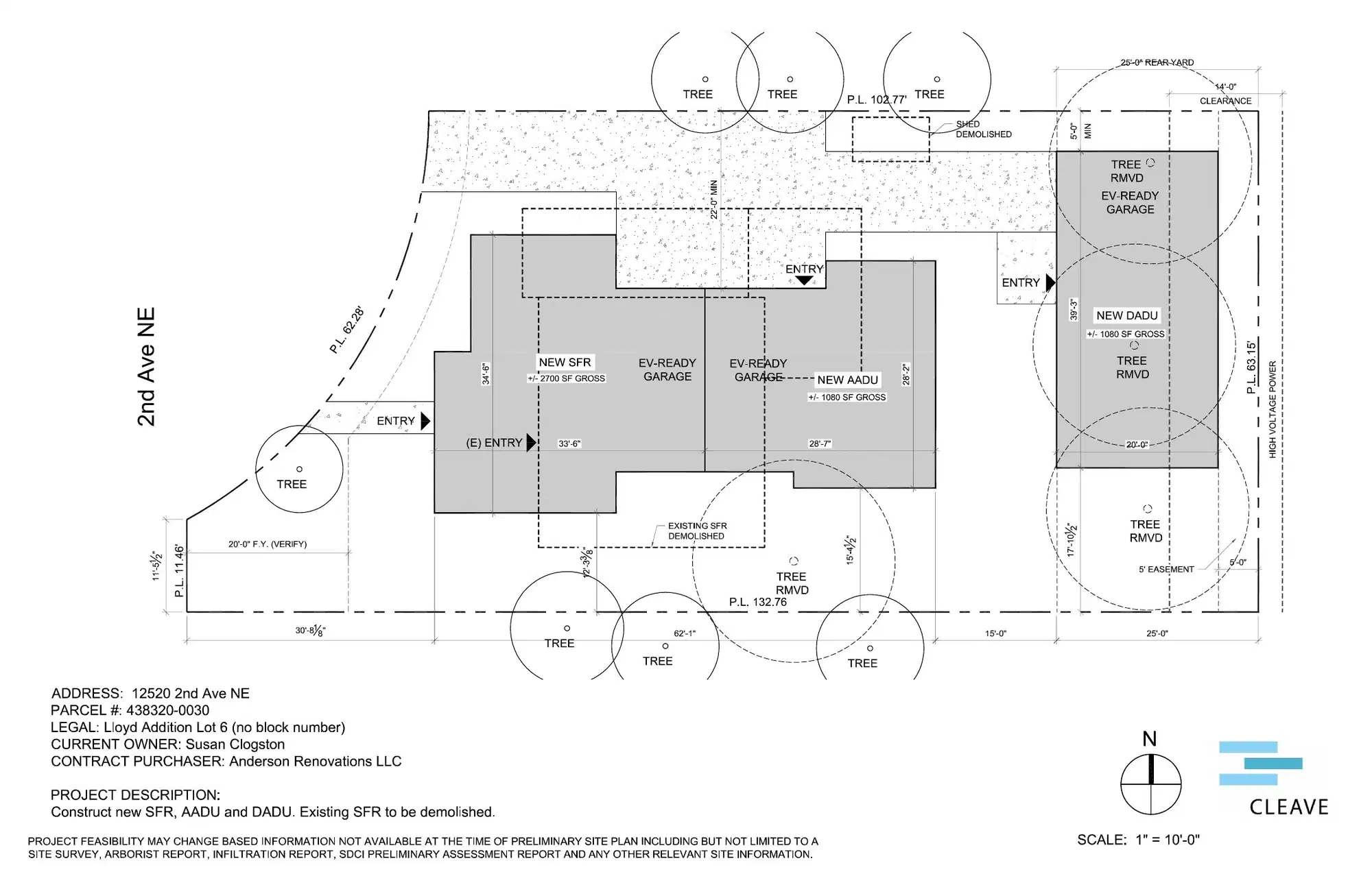 Site plan for 12520 2nd Ave NE