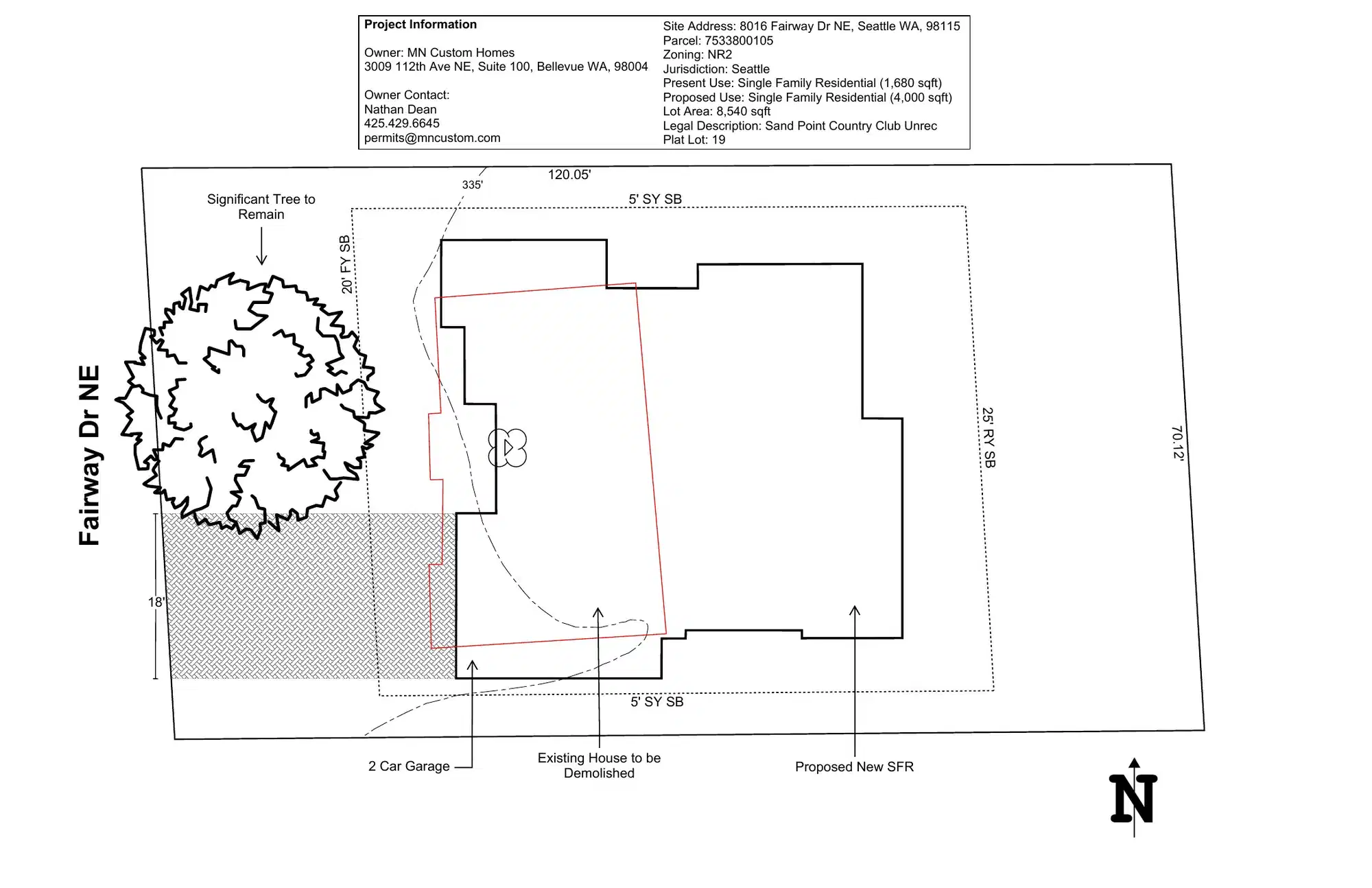 Site plan for 8016 Fairway Dr NE