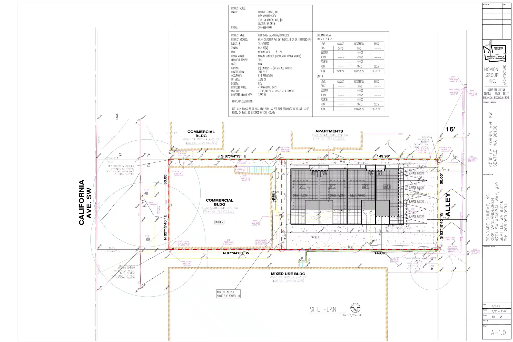 Site plan for 6030 California Ave SW