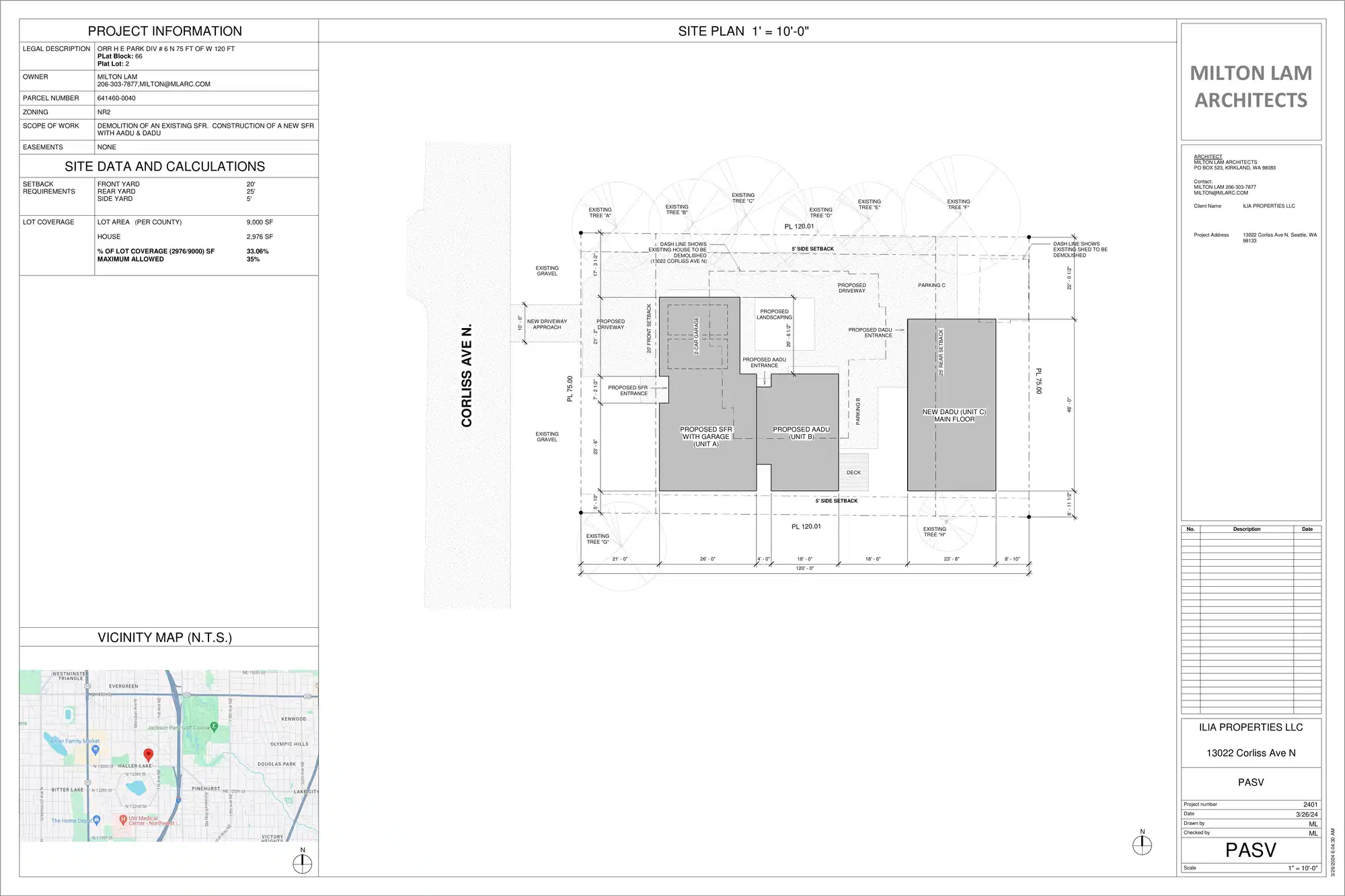 Site plan for 13022 Corliss Ave N