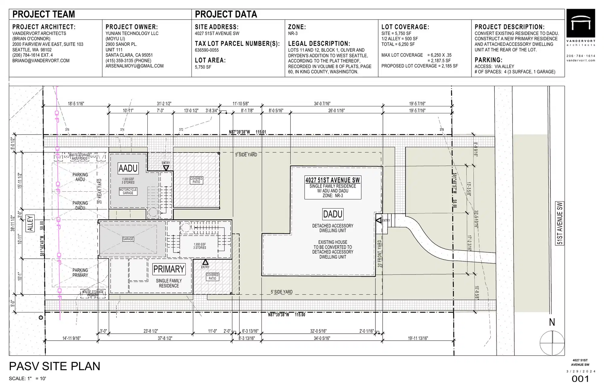 Site plan for 4027 51st Ave SW