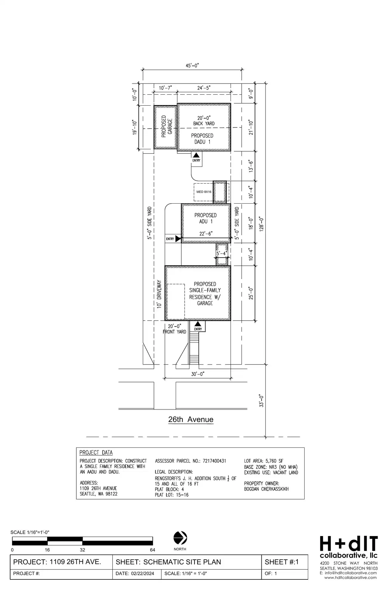Site plan for 1111 26th Ave