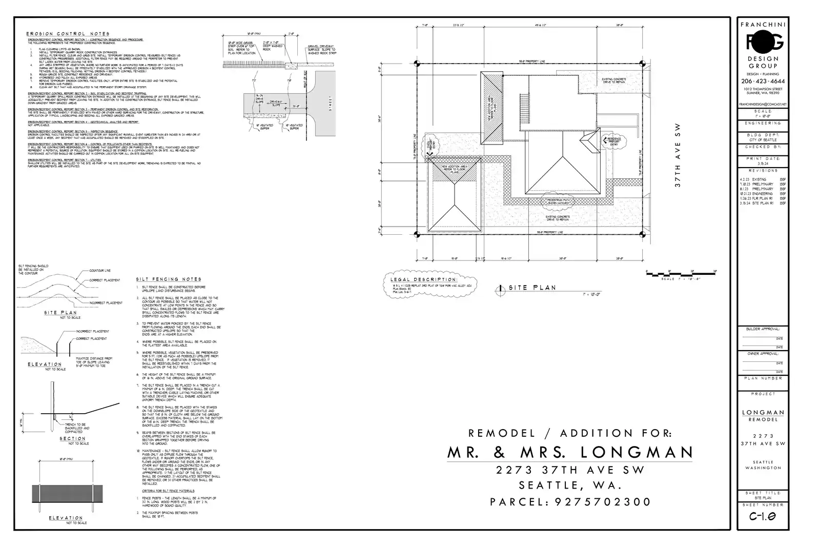 Site plan for 2271 37th Ave SW