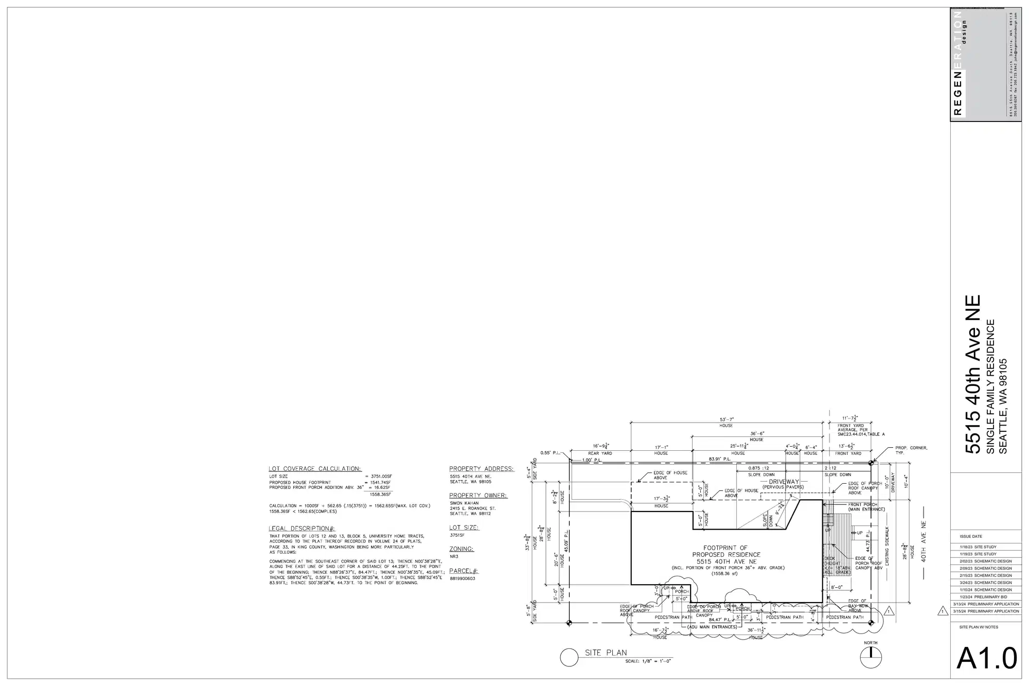 Site plan for 5515 40th Ave NE