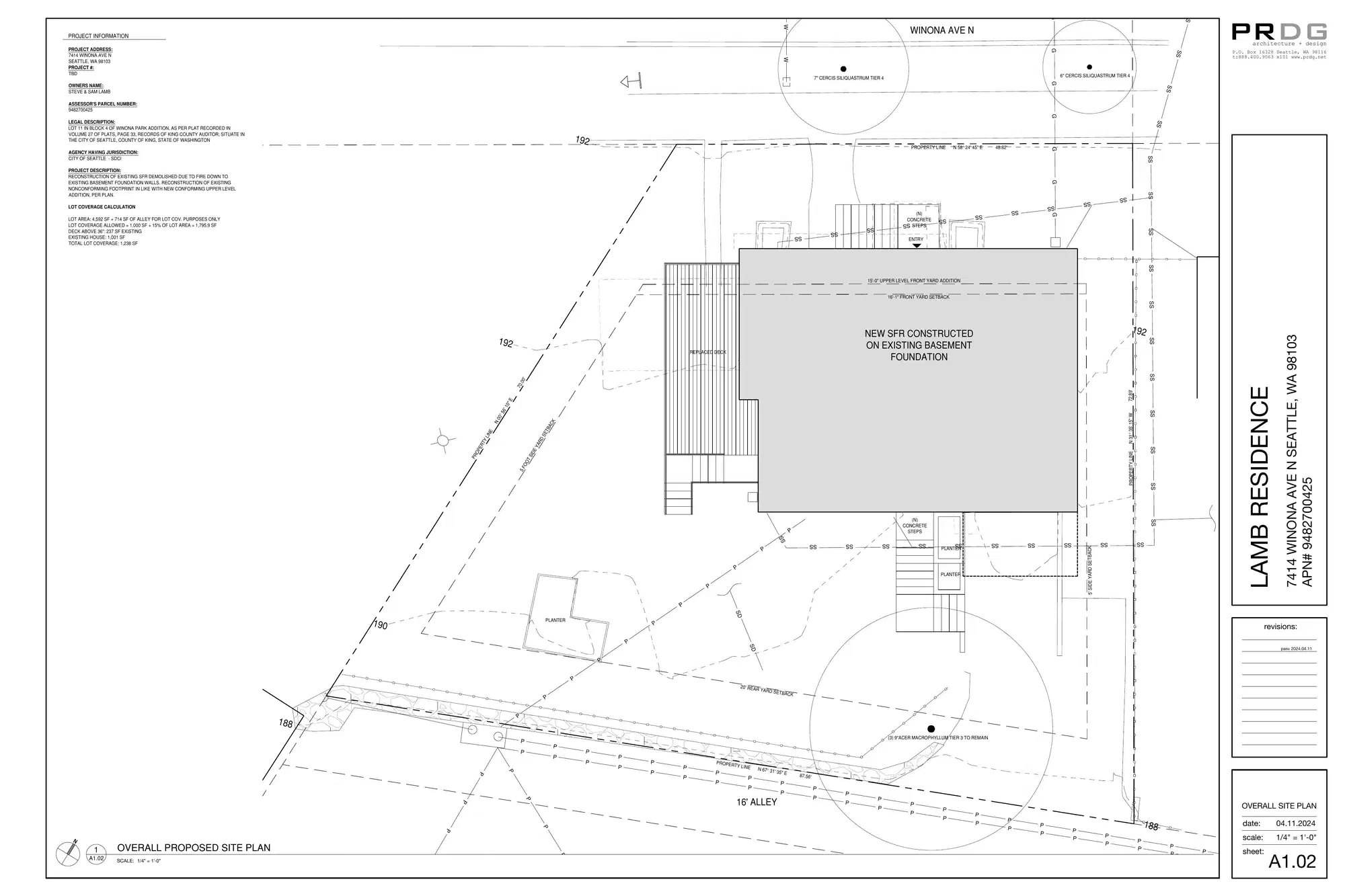 Site plan for 7414 Winona Ave N