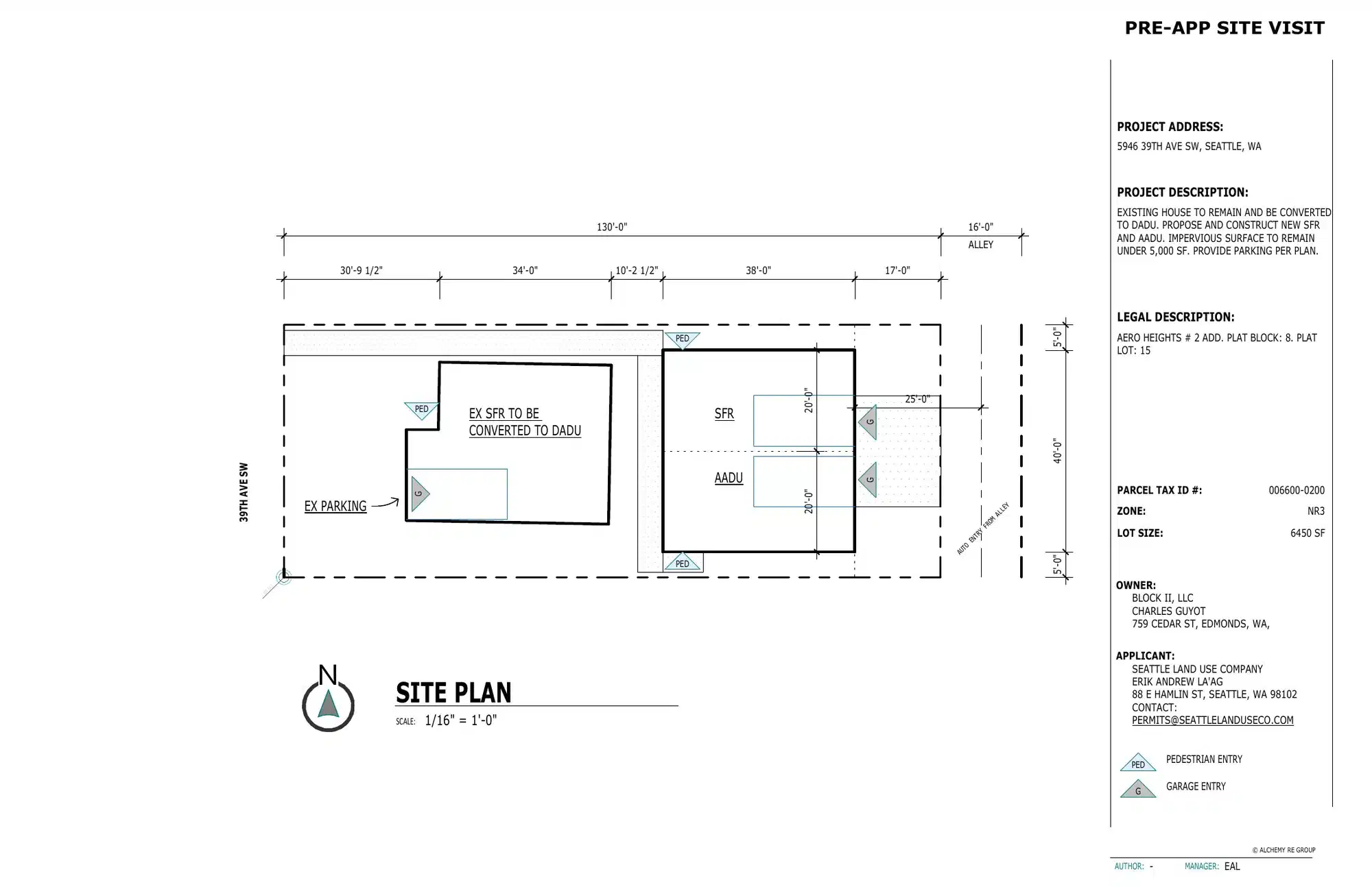 Site plan for 5948 B 39th Ave SW